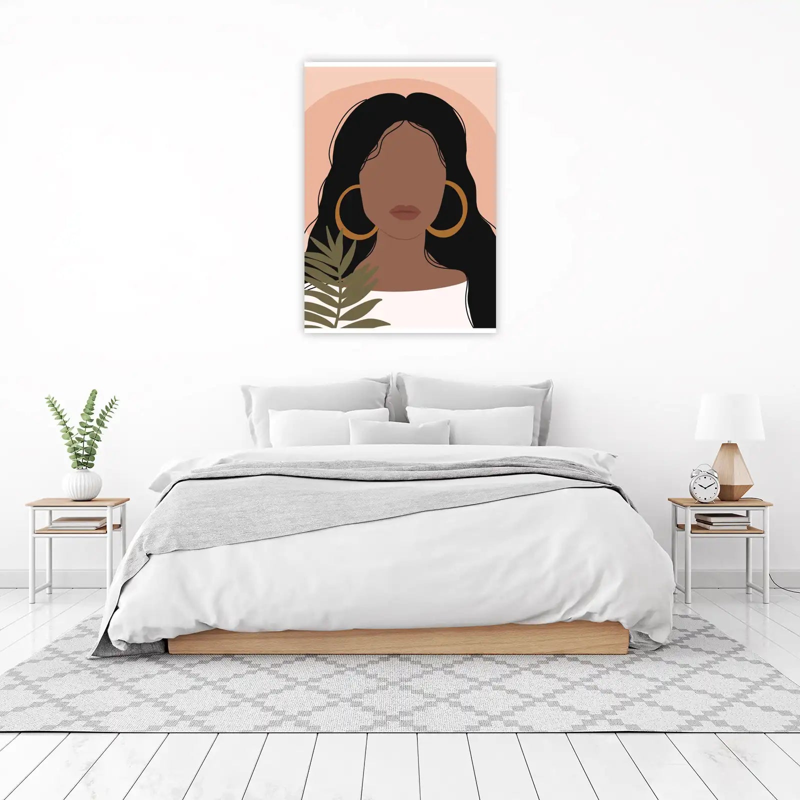 Boho Chic Woman Portrait Wall Art Wall Art