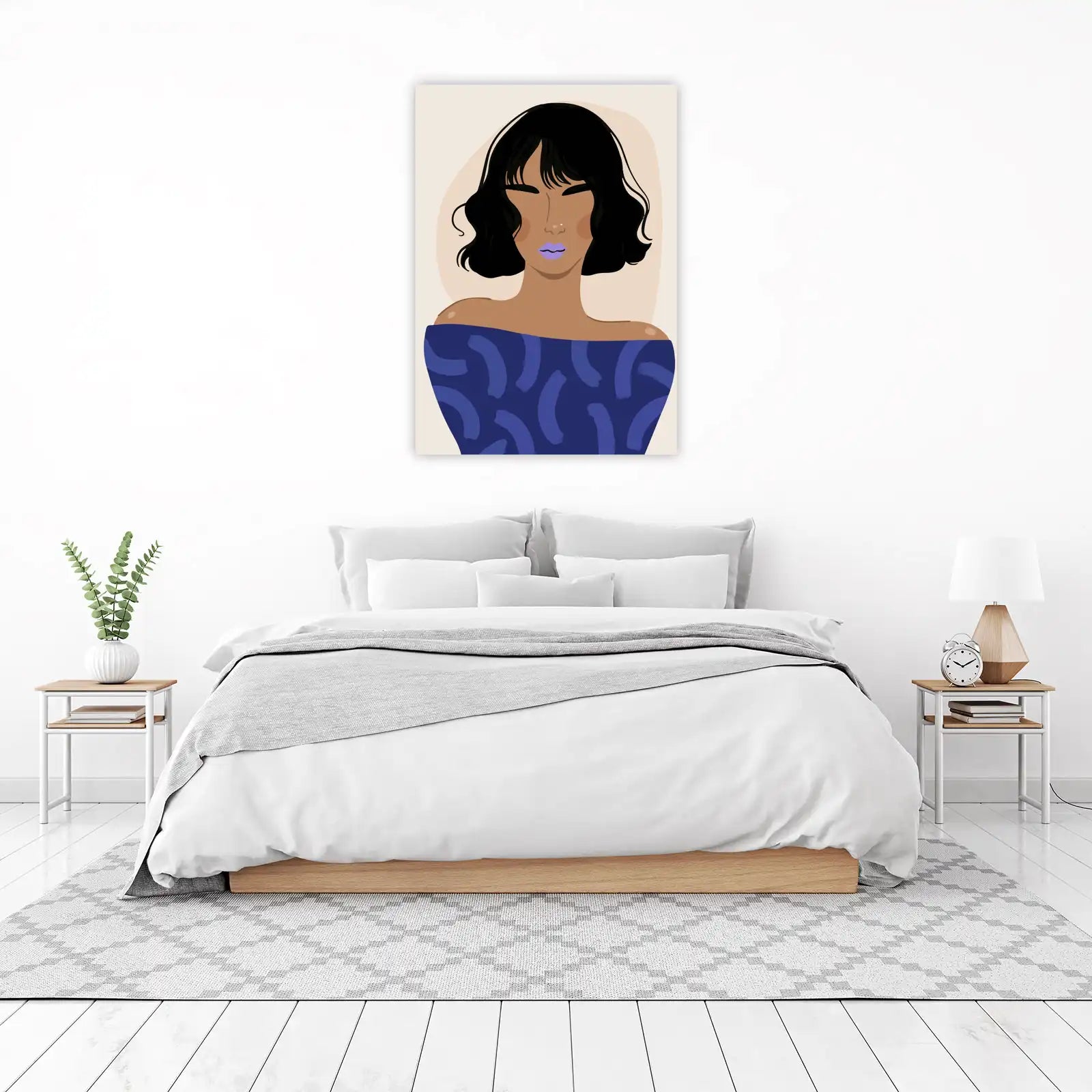Boho Chic Woman Portrait Wall Art