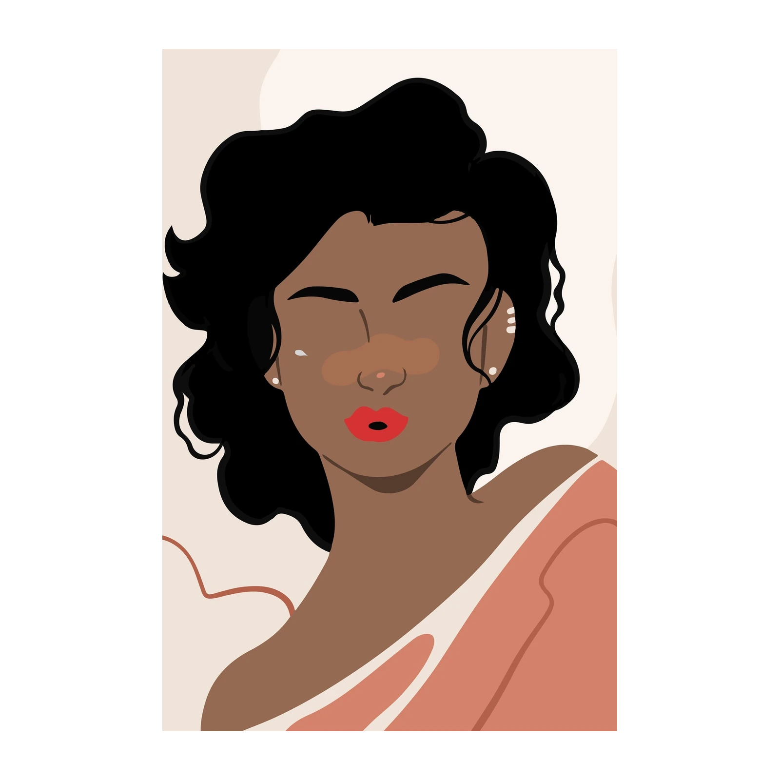 Serene Woman Portrait Minimalist Wall Art