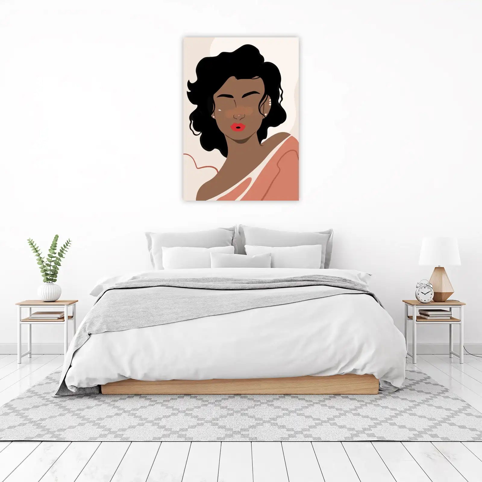Serene Woman Portrait Minimalist Wall Art