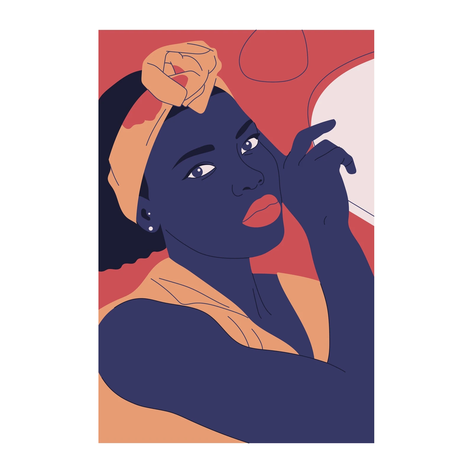 Bold Woman Portrait Abstract Wall Art