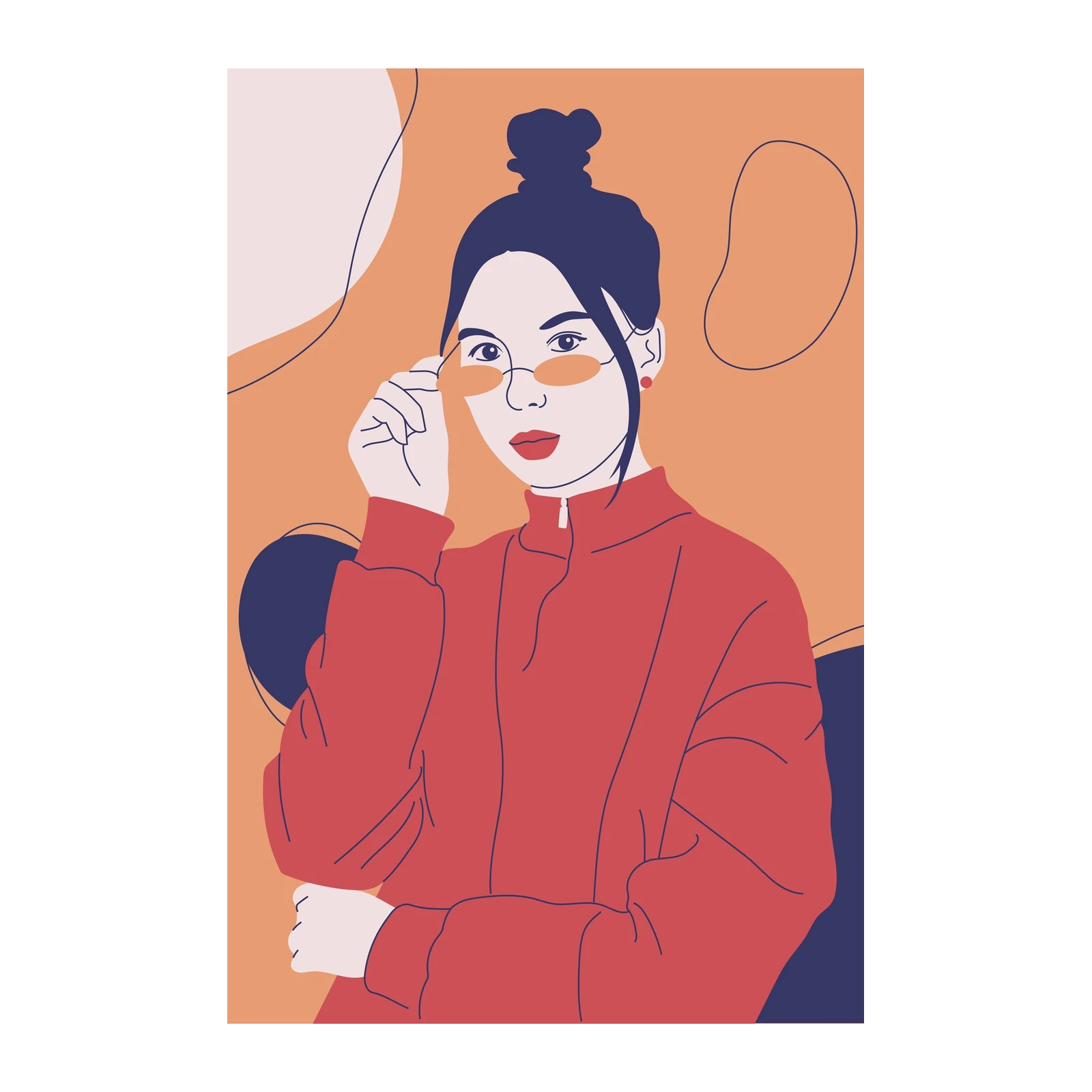 Modern Woman Red Sunglasses Wall Art
