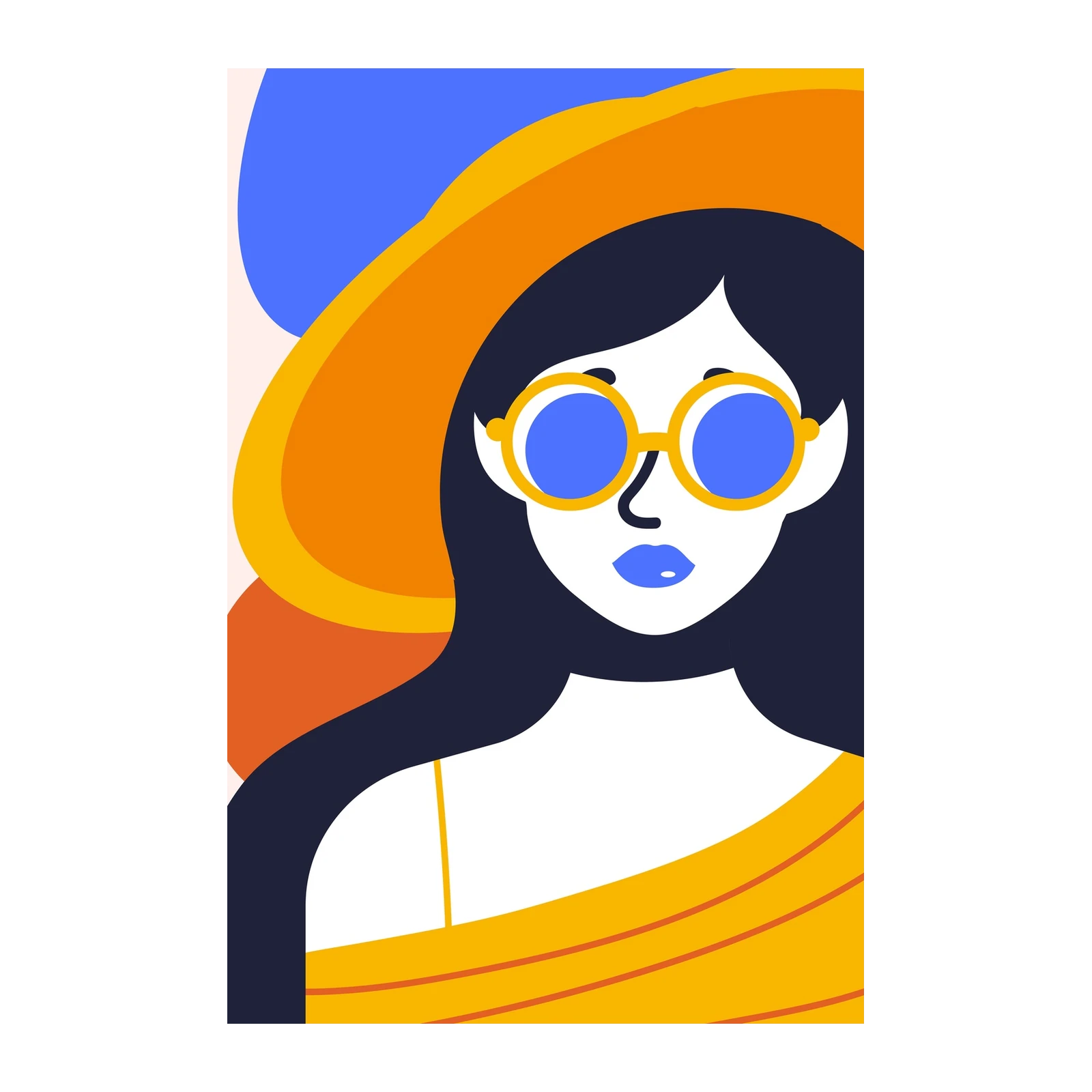 Vibrant Abstract Woman Wall Art