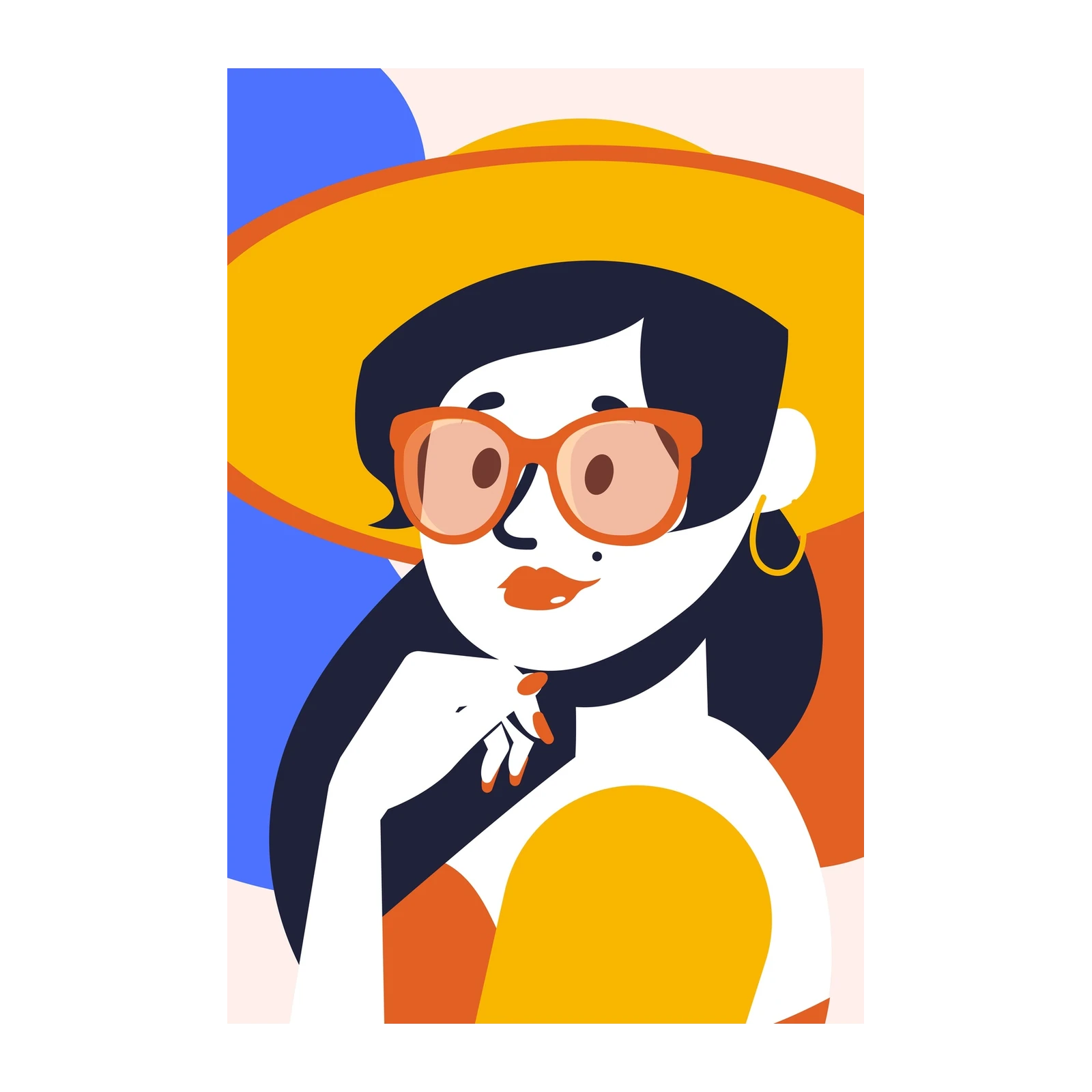 Retro Chic Woman Summer Vibes Wall Art