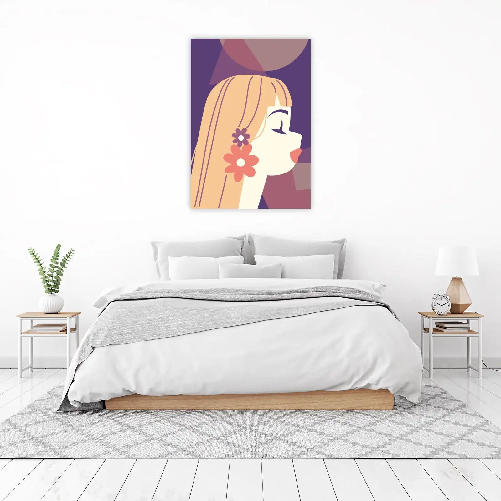 Retro Bloom Portrait Wall Art