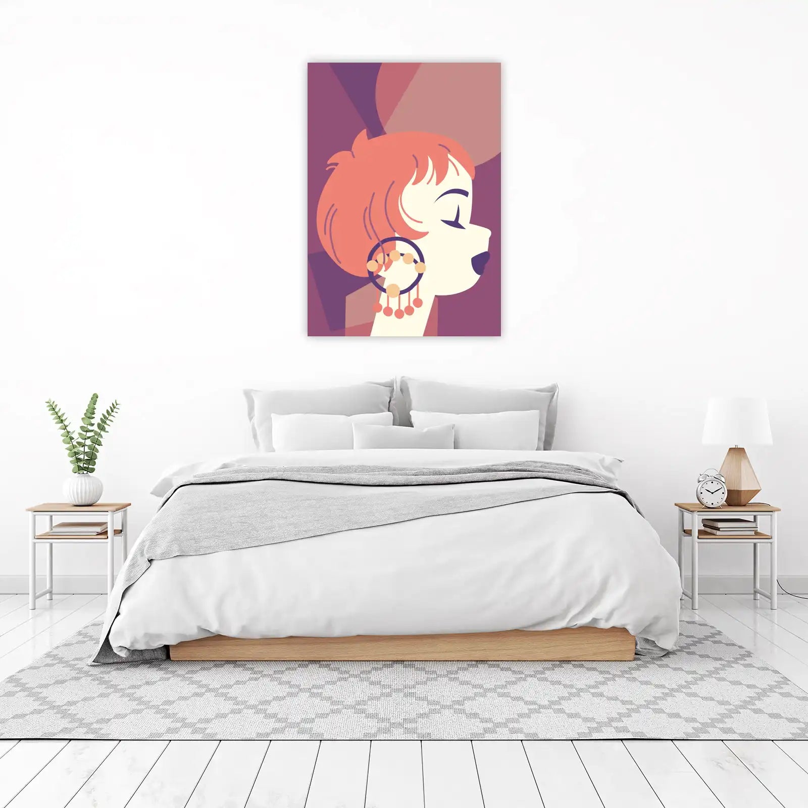Modern Woman Portrait Geometric Wall Art