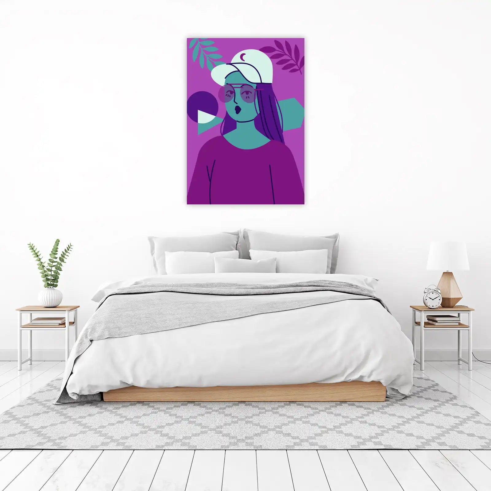 Cool Teen Vibes Abstract Portrait Wall Art
