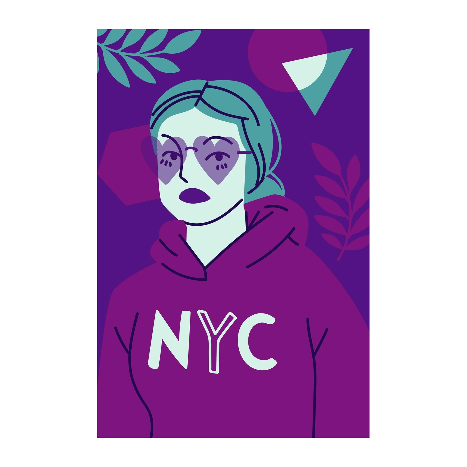 Cool NYC Heart Shades Fashion Wall Art