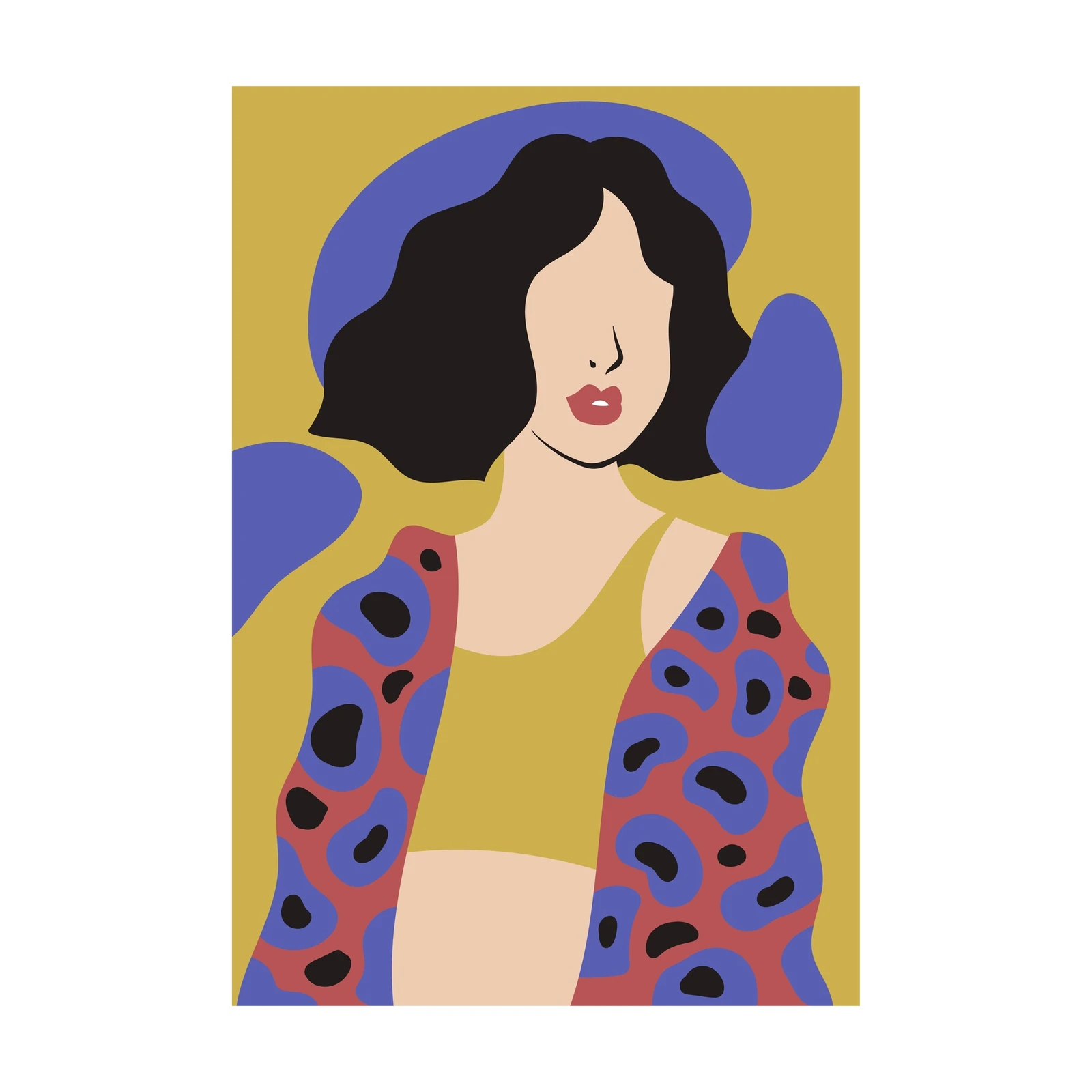 Abstract Woman Hat Wall Art | Modern Art Decor