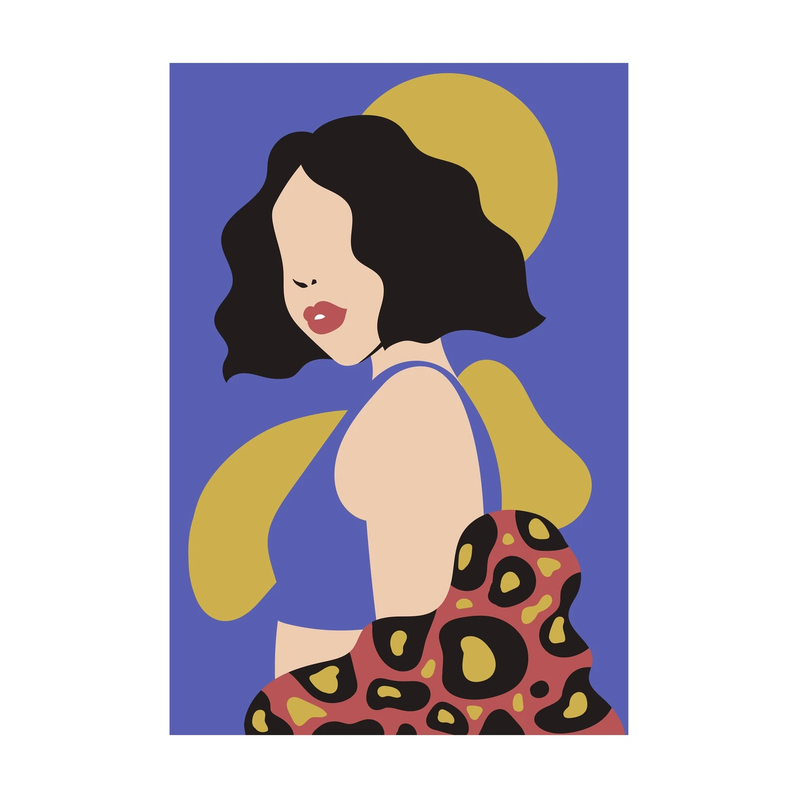 Chic Abstract Woman Leopard Print Wall Art