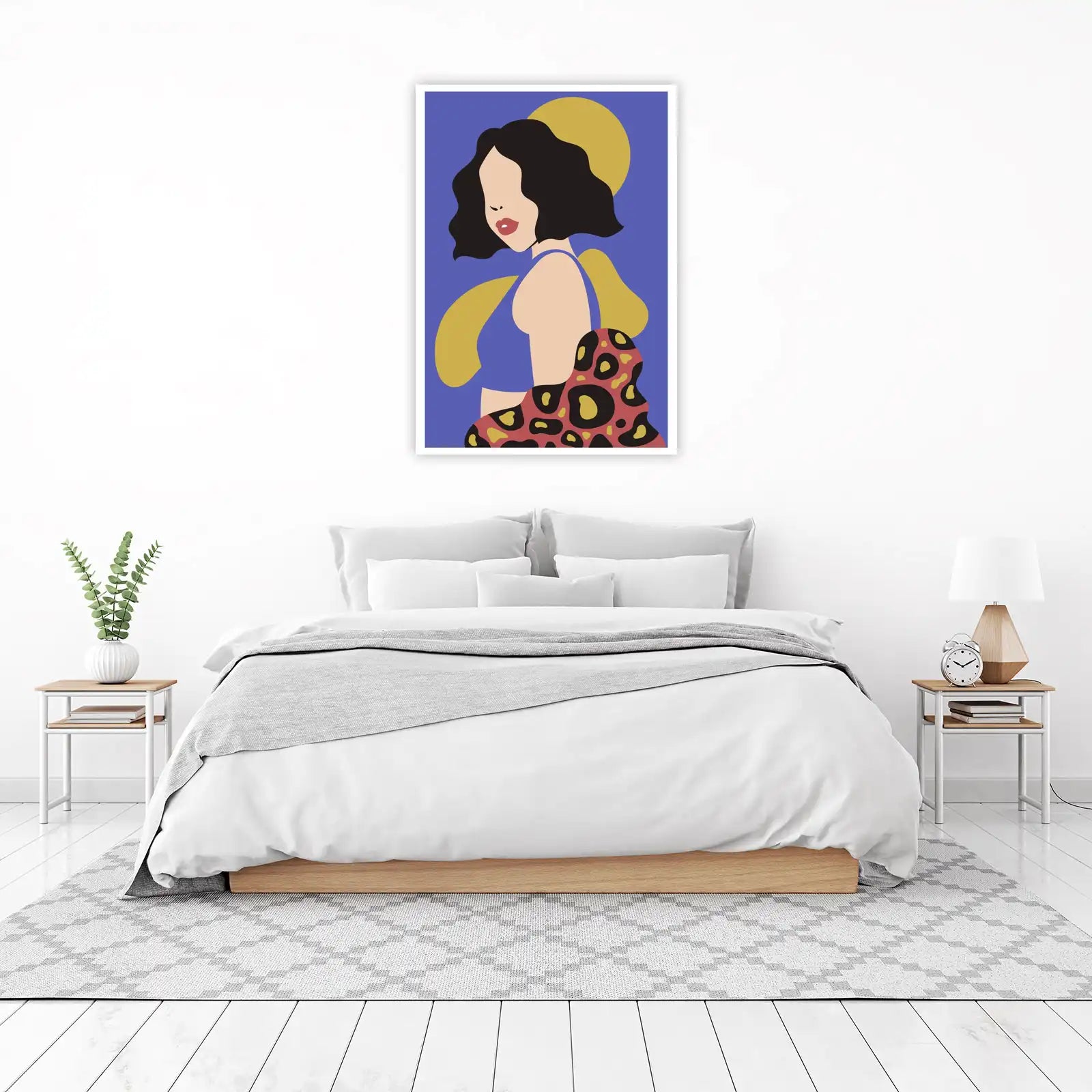 Chic Abstract Woman Leopard Print Wall Art