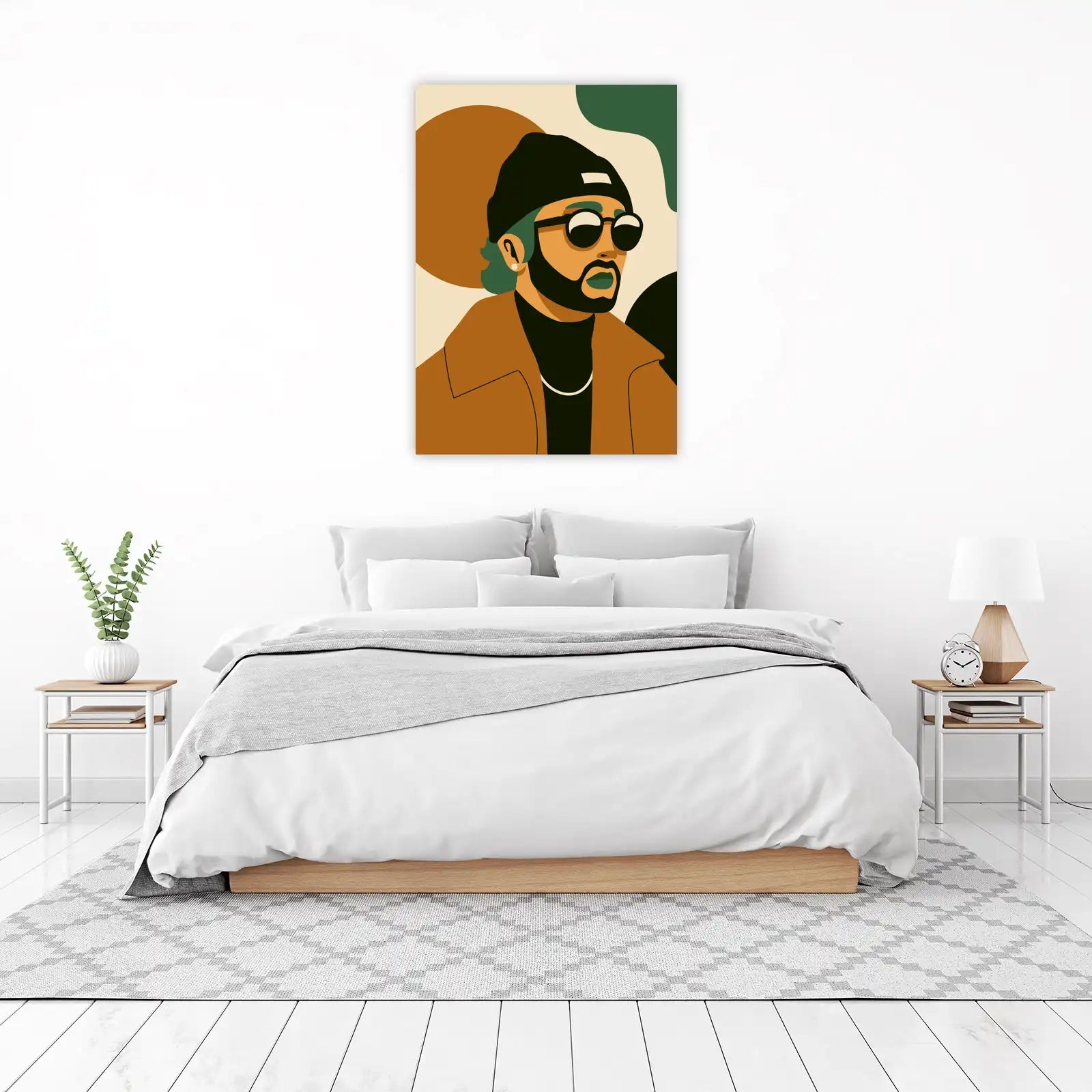 Modern Portrait Beanie & Sunglasses Wall Art