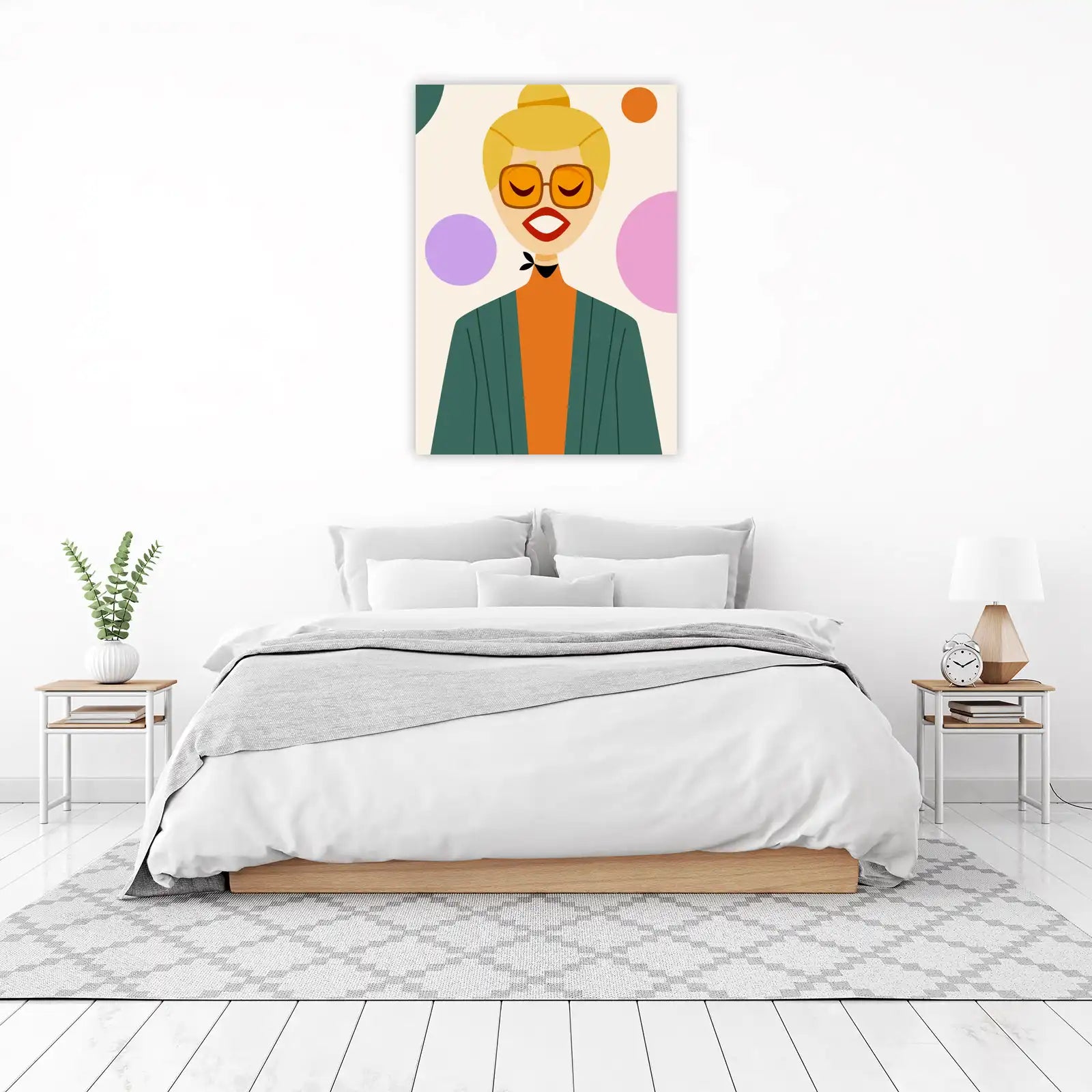 Chic Woman Portrait Mid-Century Modern Wall Art
