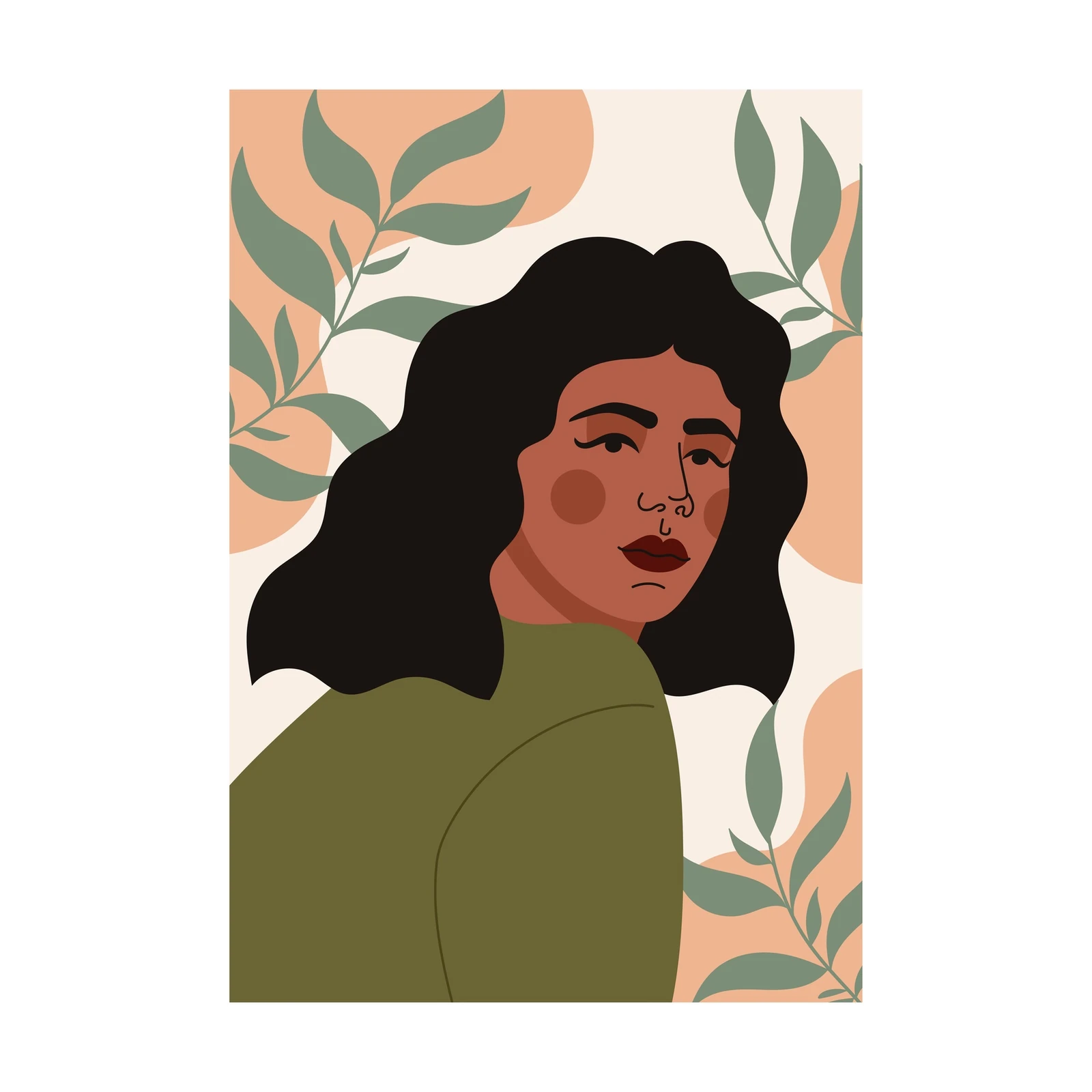 Bohemian Woman Botanical Wall Art