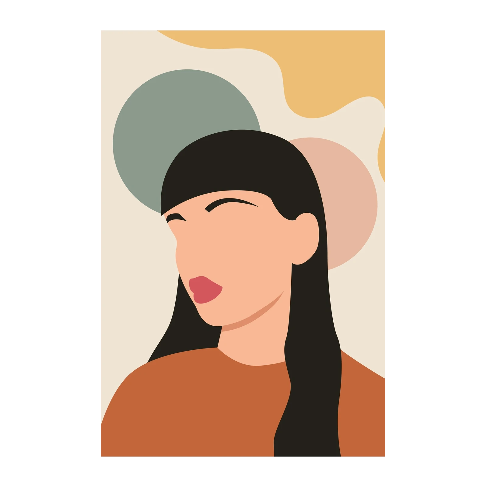 Minimalist Woman Abstract Boho Wall Art