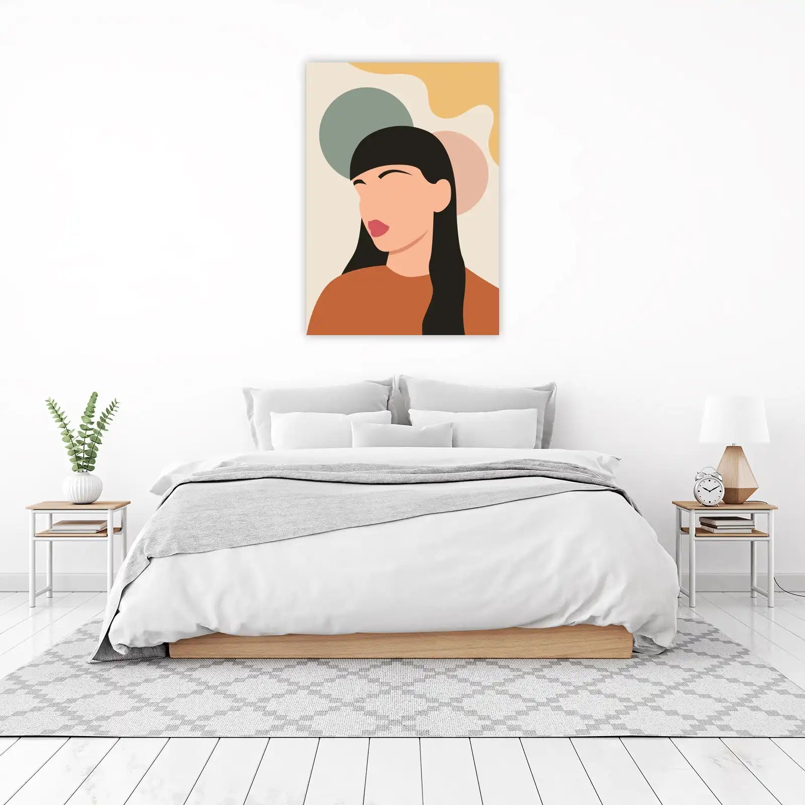 Minimalist Woman Abstract Boho Wall Art
