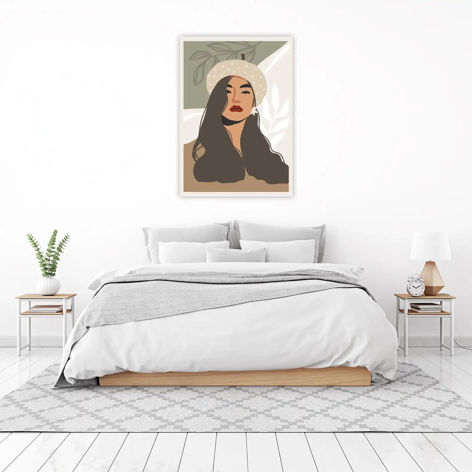 Boho Chic Woman Portrait Wall Art