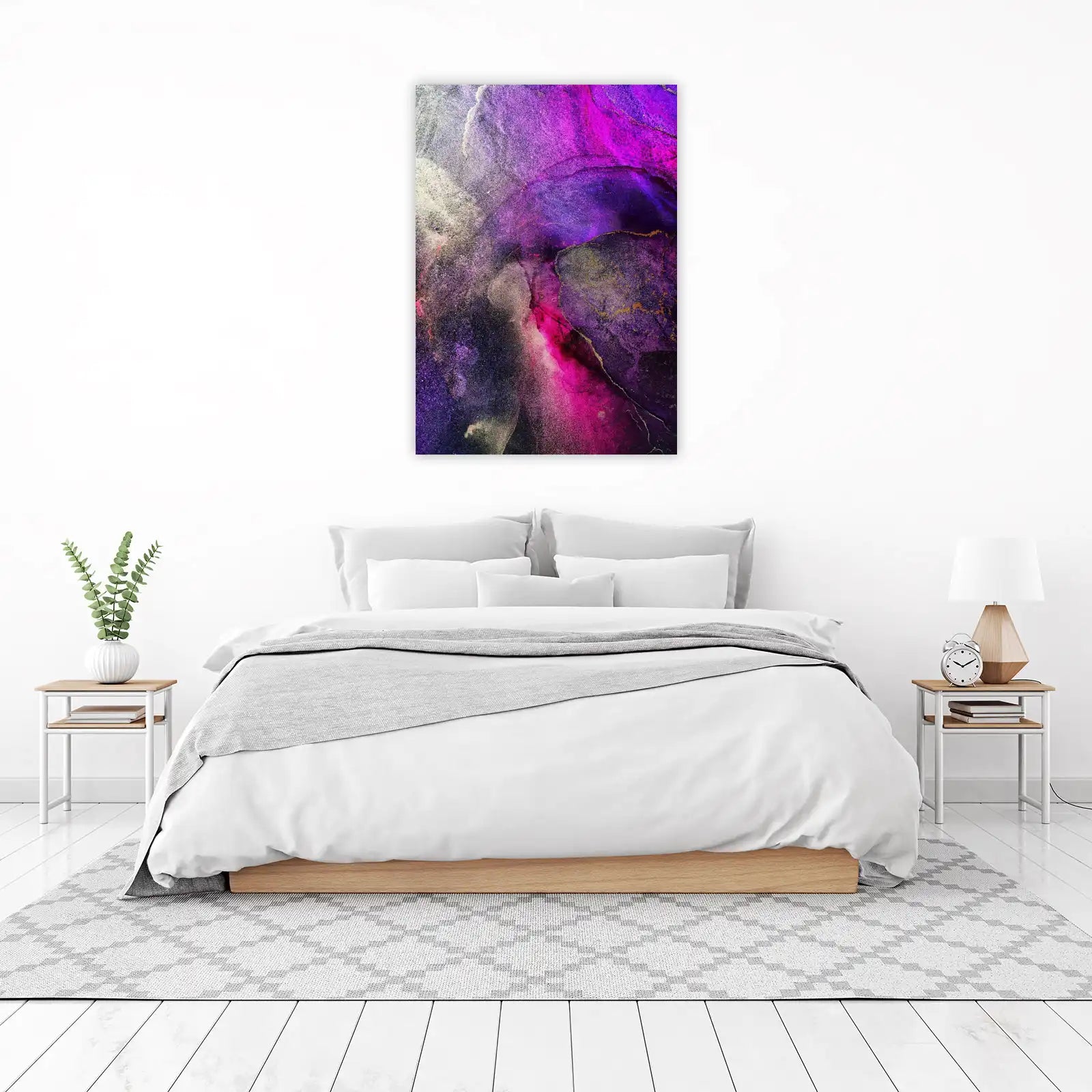 Vibrant Purple & Pink Abstract Swirl Wall Art