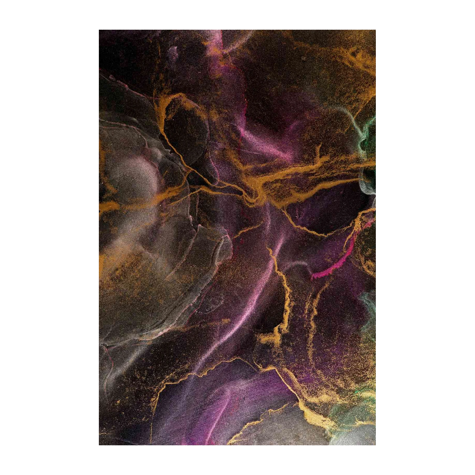 Abstract Purple Gold Swirl Wall Art
