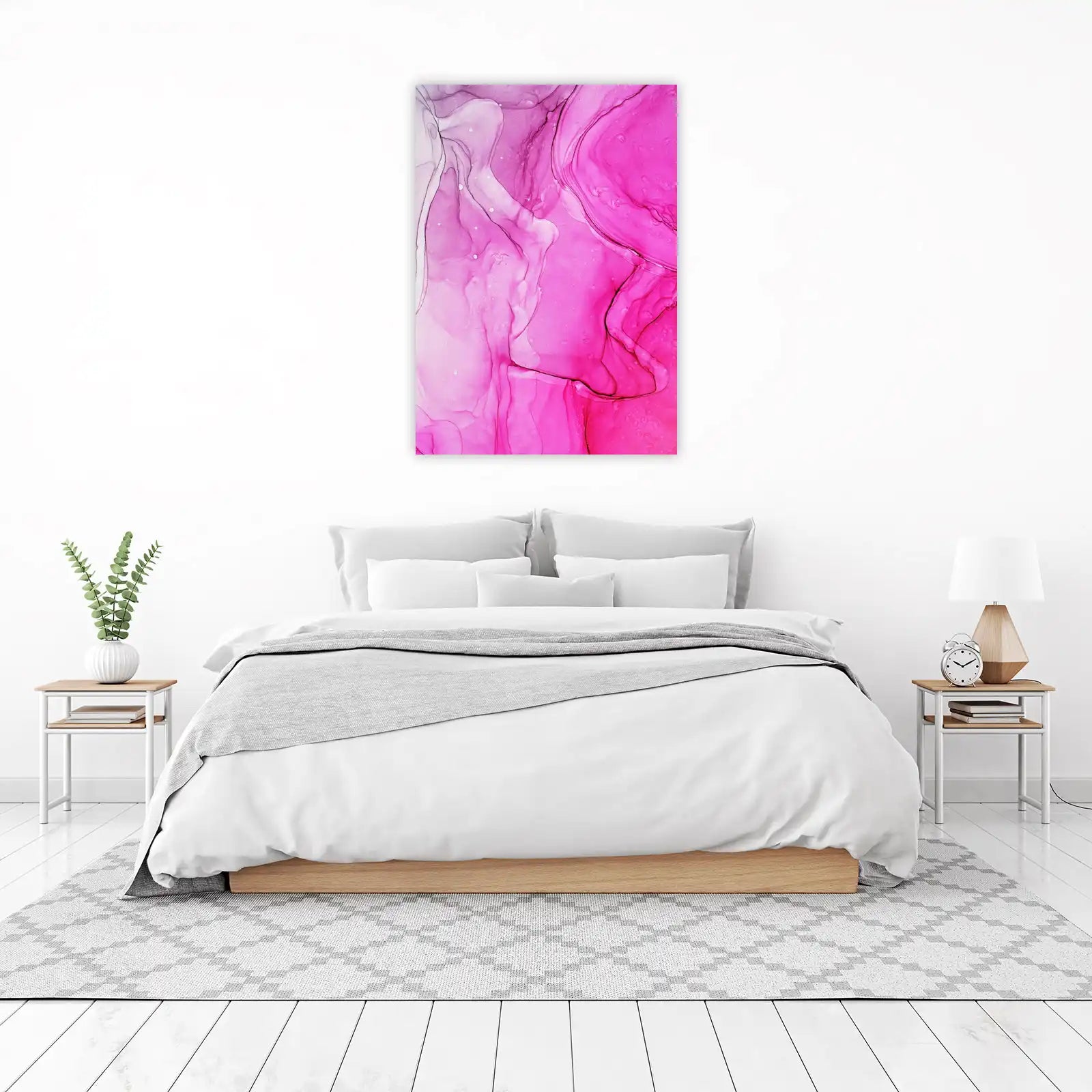 Vibrant Pink Flow Abstract Art Wall Art