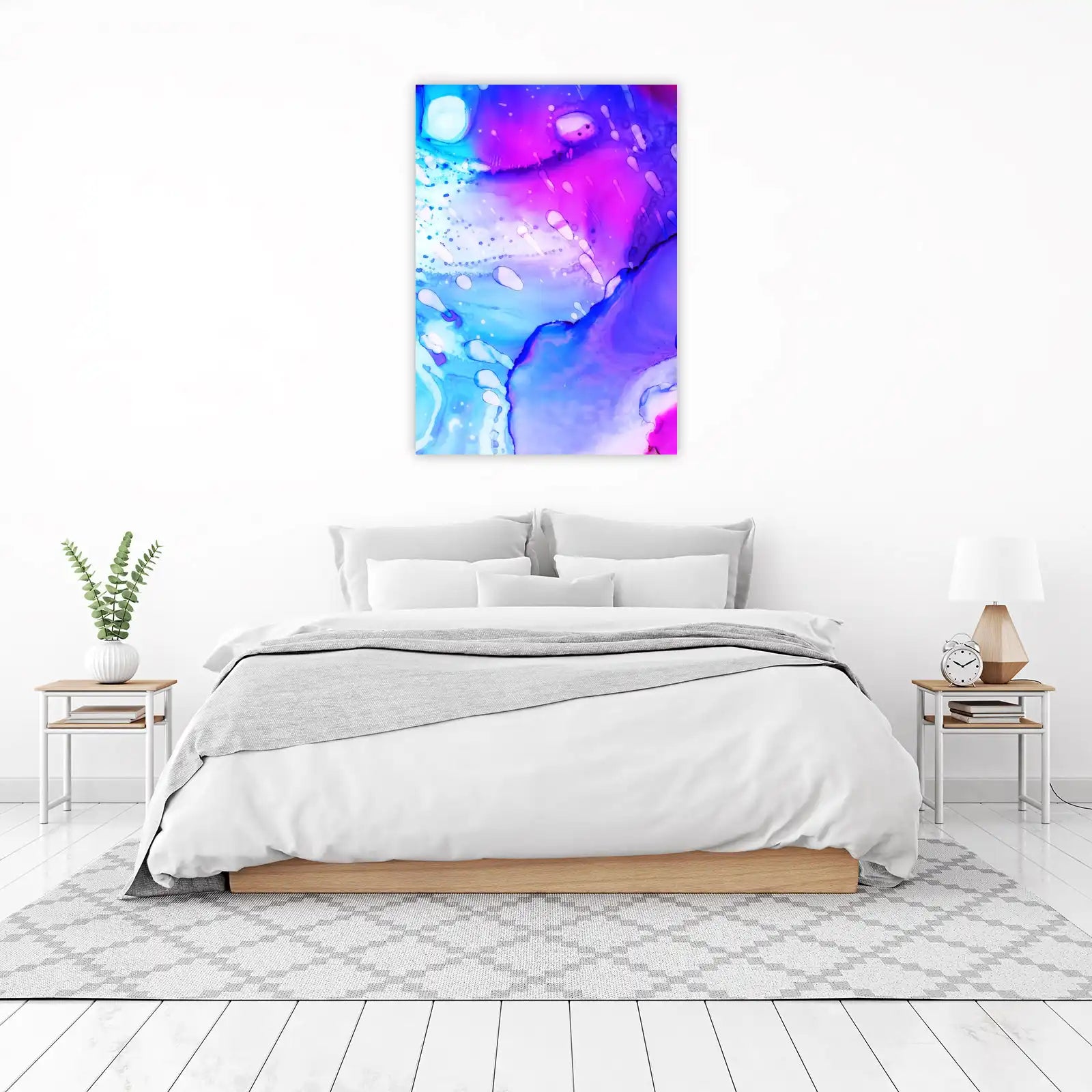 Vibrant Fluid Art Teal Pink Purple Wall Art