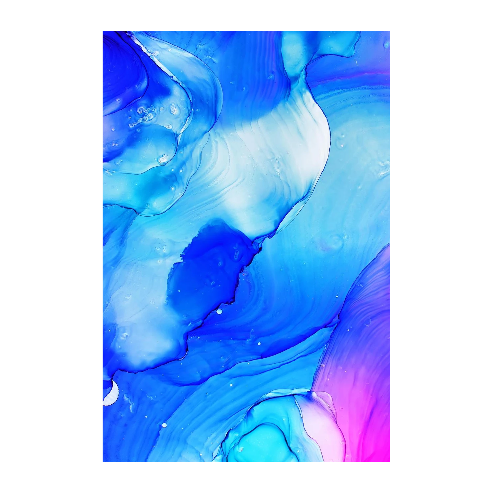 Vibrant Blue Abstract Flowing Wall Art