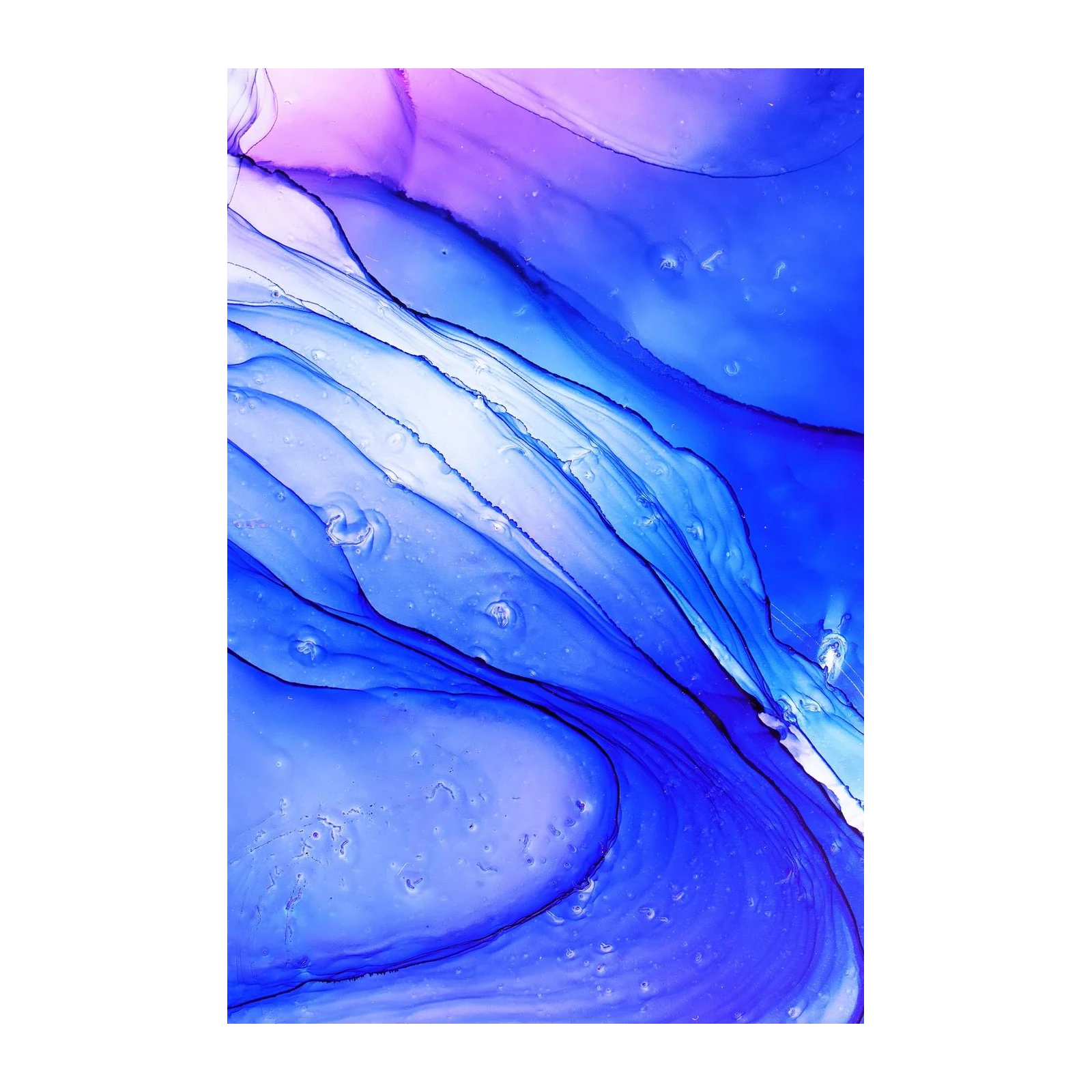 Abstract Blue Swirls & Purple Flow Wall Art