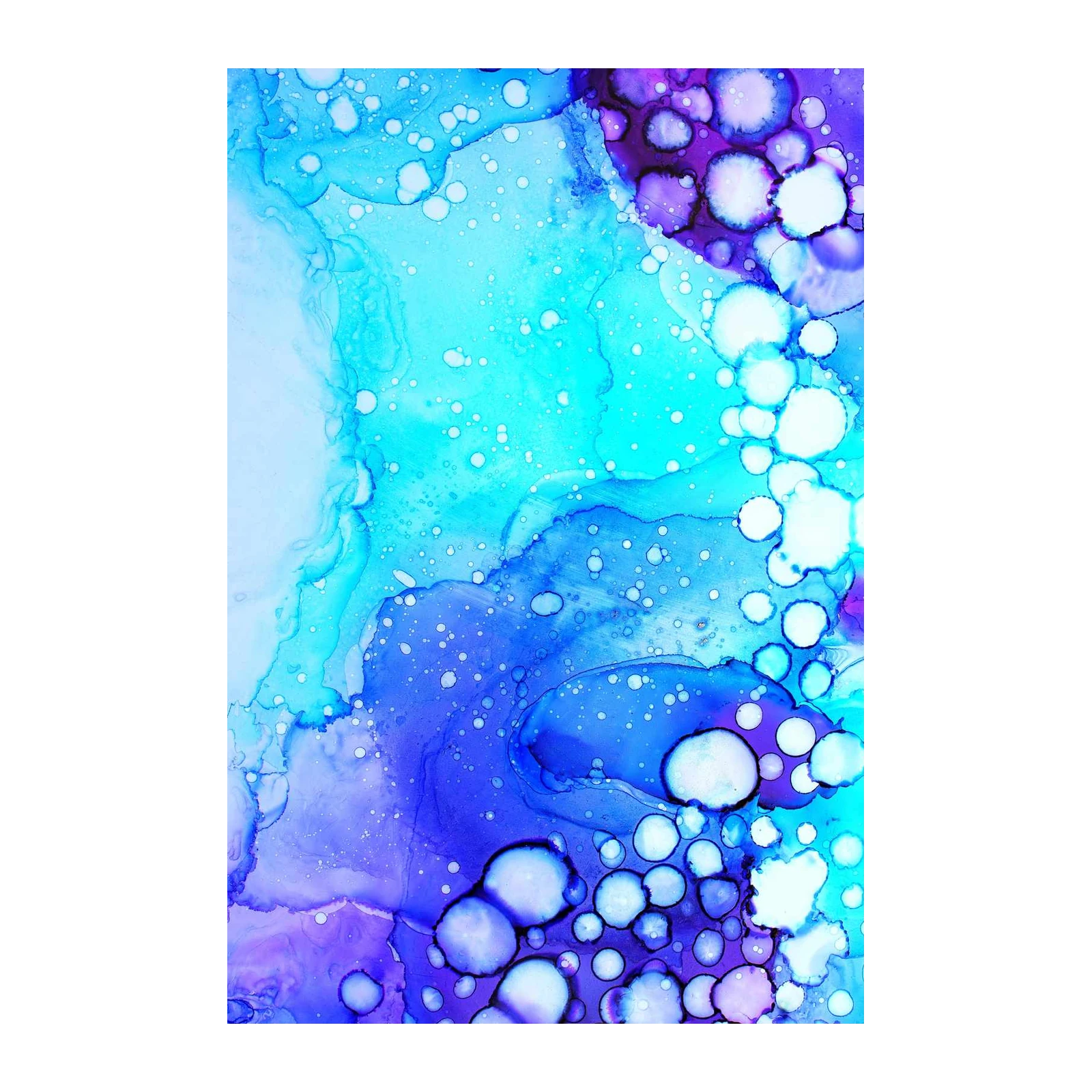 Abstract Aqua & Purple Bubbles Wall Art
