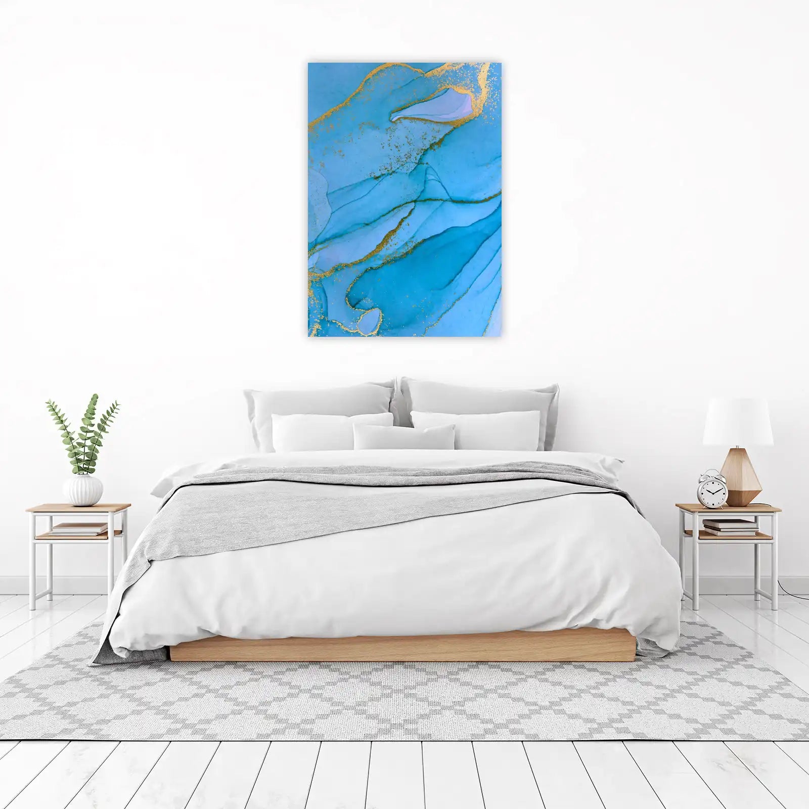 Ocean Gold Swirls Abstract Wall Art