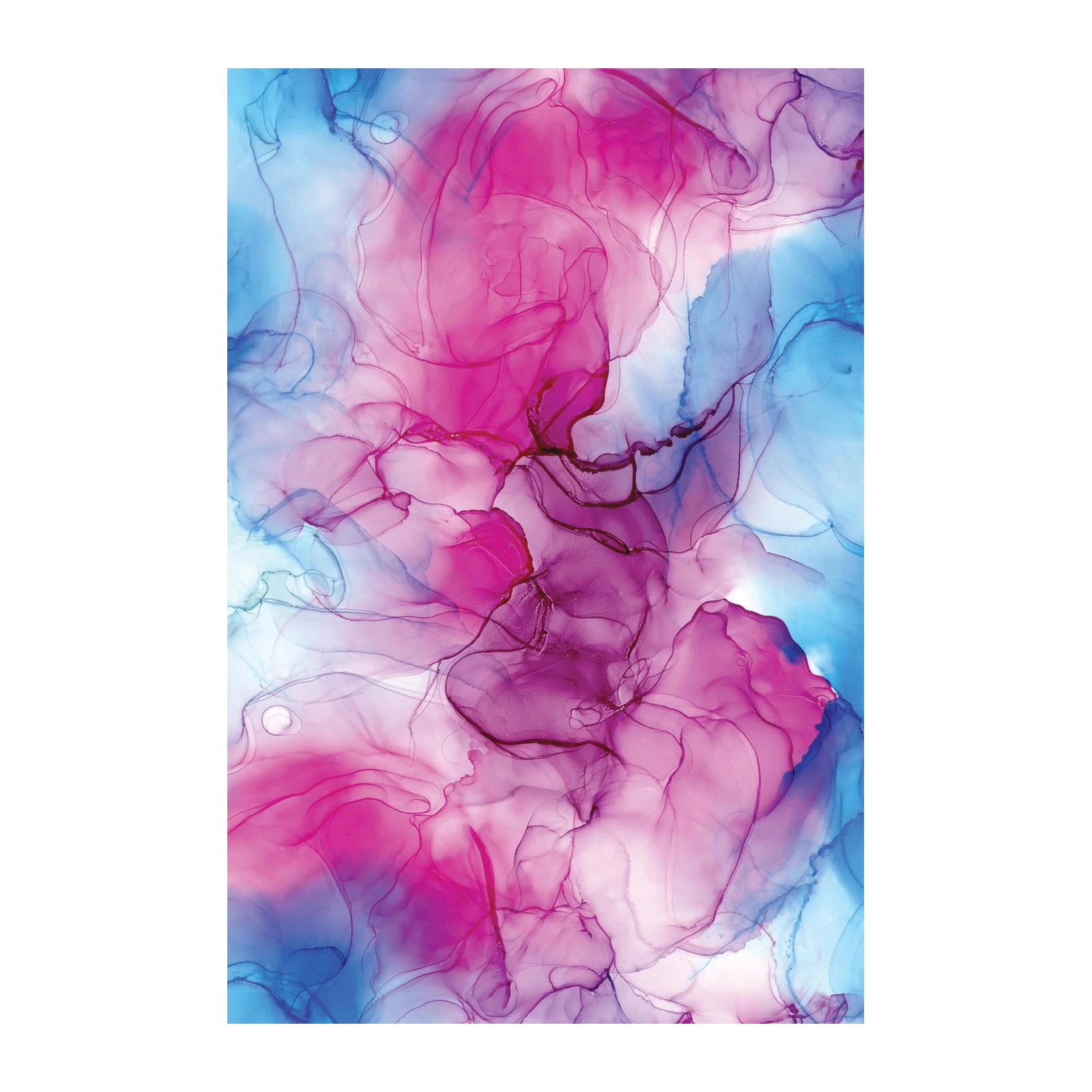 Vibrant Fluid Abstract Pink Blue Wall Art