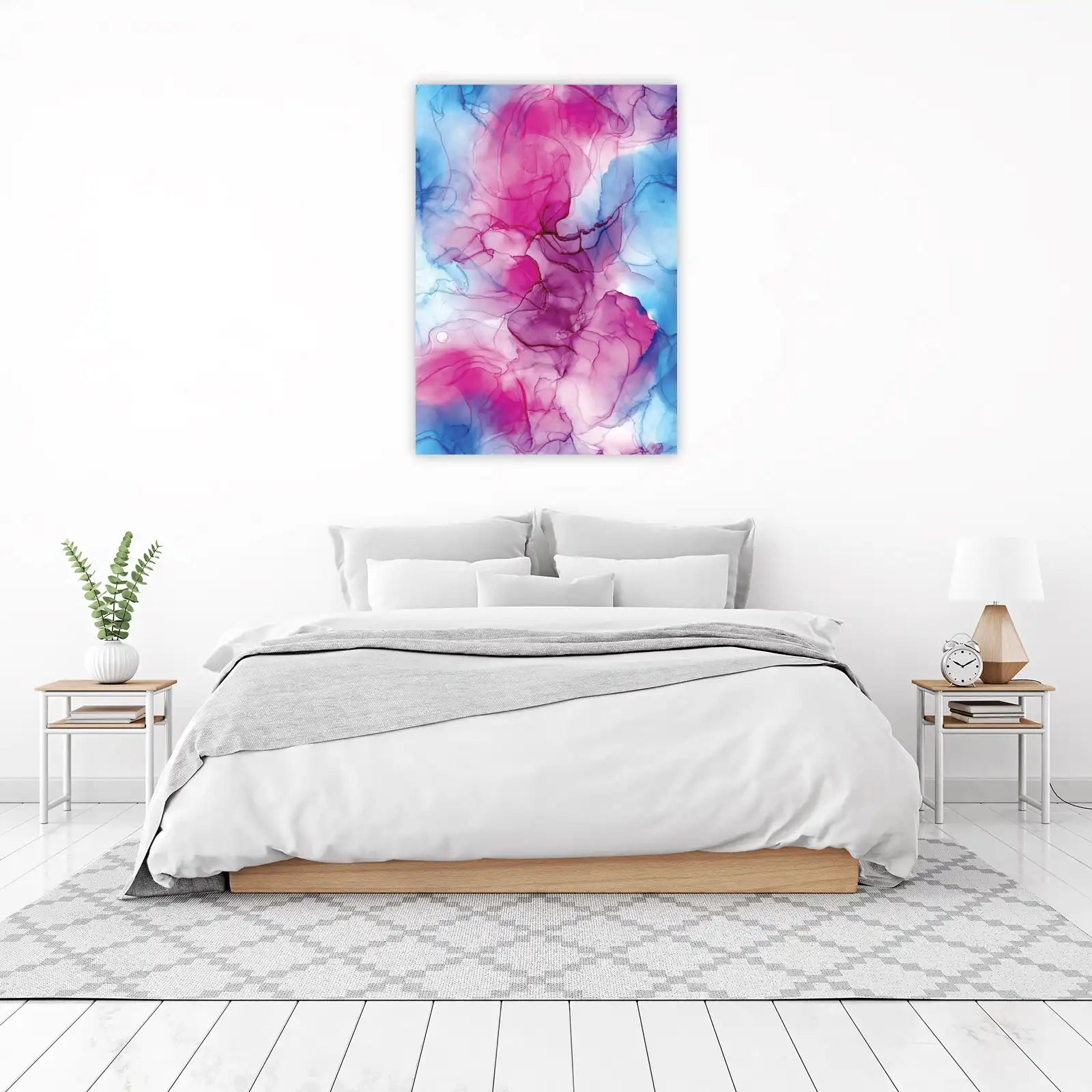Vibrant Fluid Abstract Pink Blue Wall Art