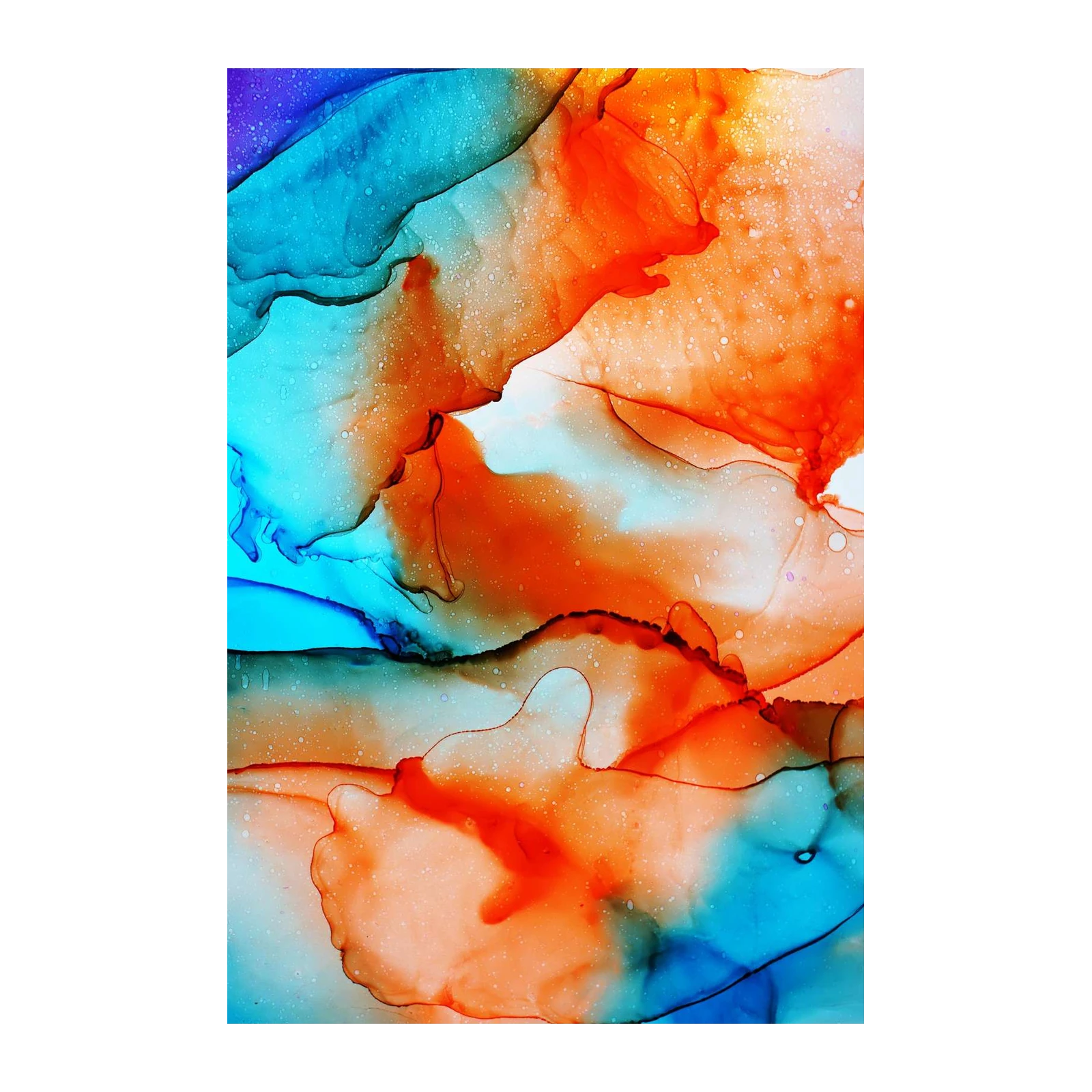 Vibrant Abstract Ink Flow Wall Art