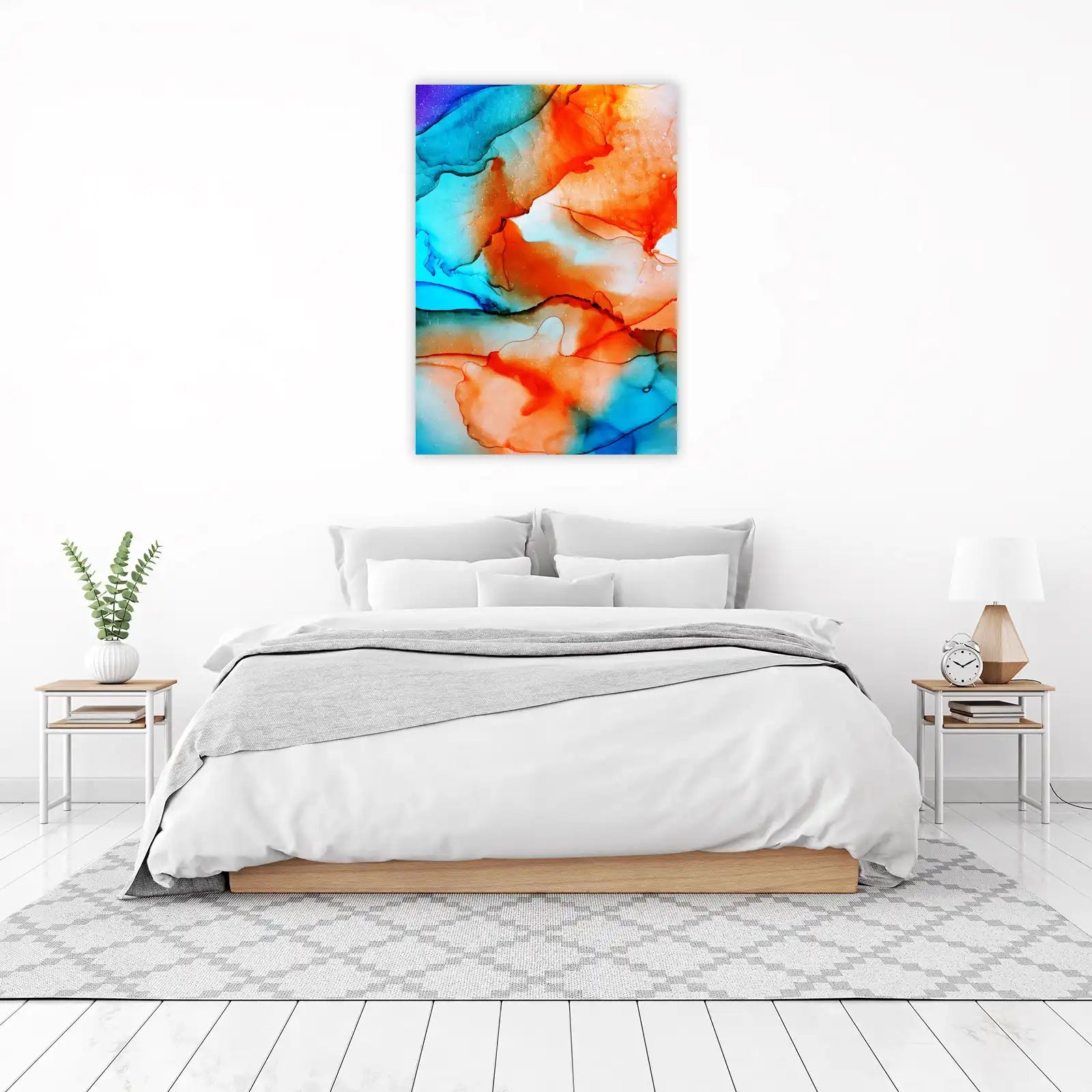 Vibrant Abstract Ink Flow Wall Art
