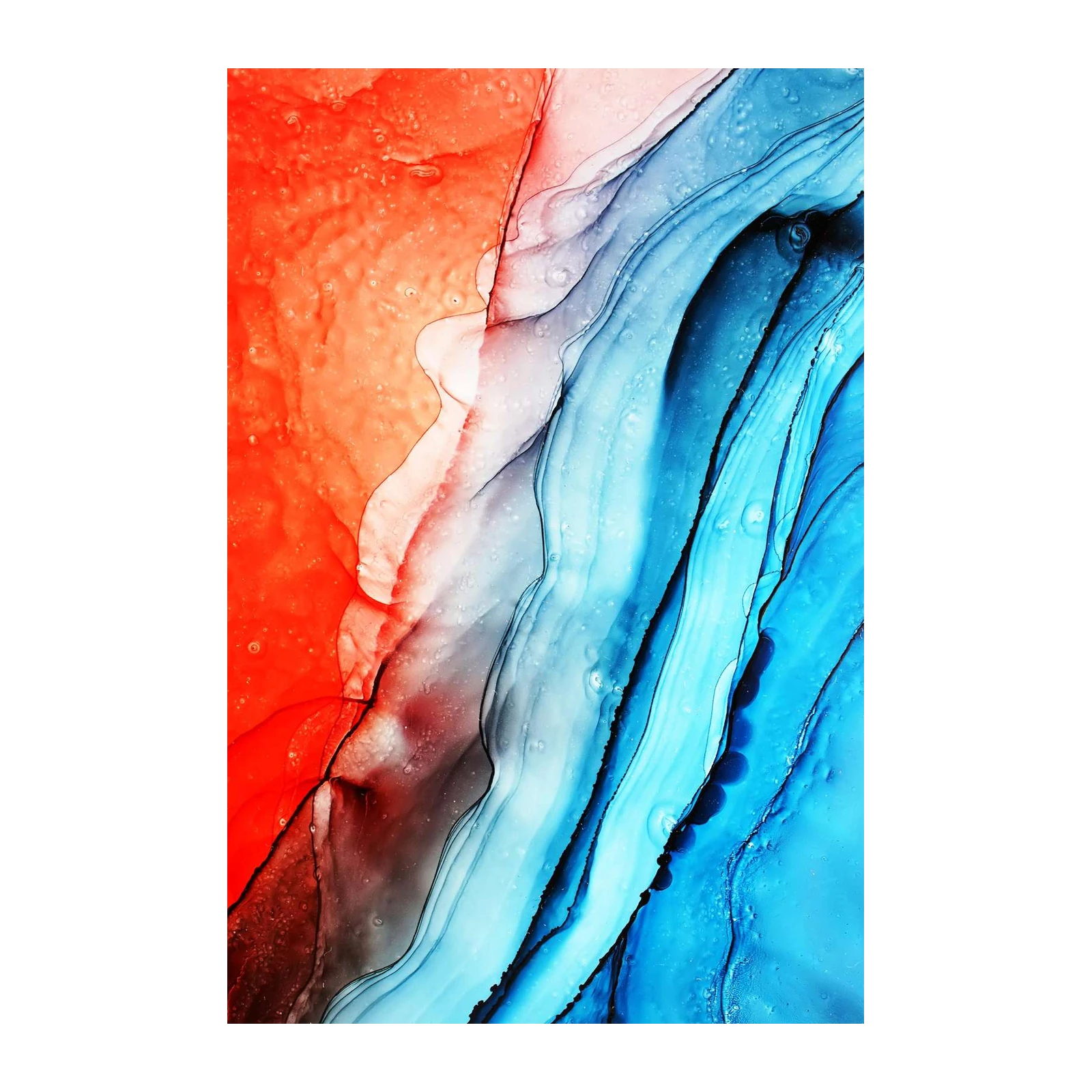 Abstract Fluid Art Red Blue Gradient Wall Art