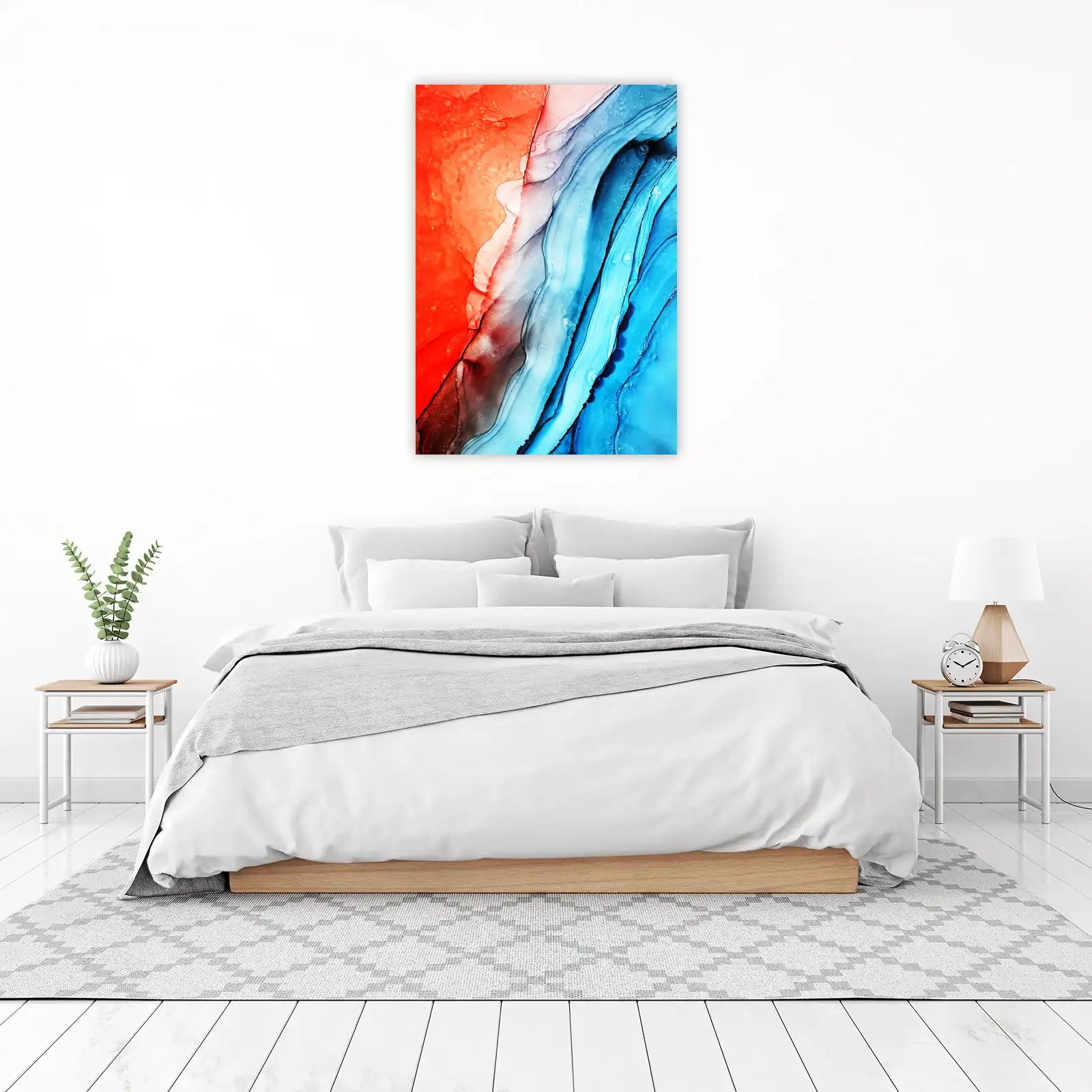 Abstract Fluid Art Red Blue Gradient Wall Art