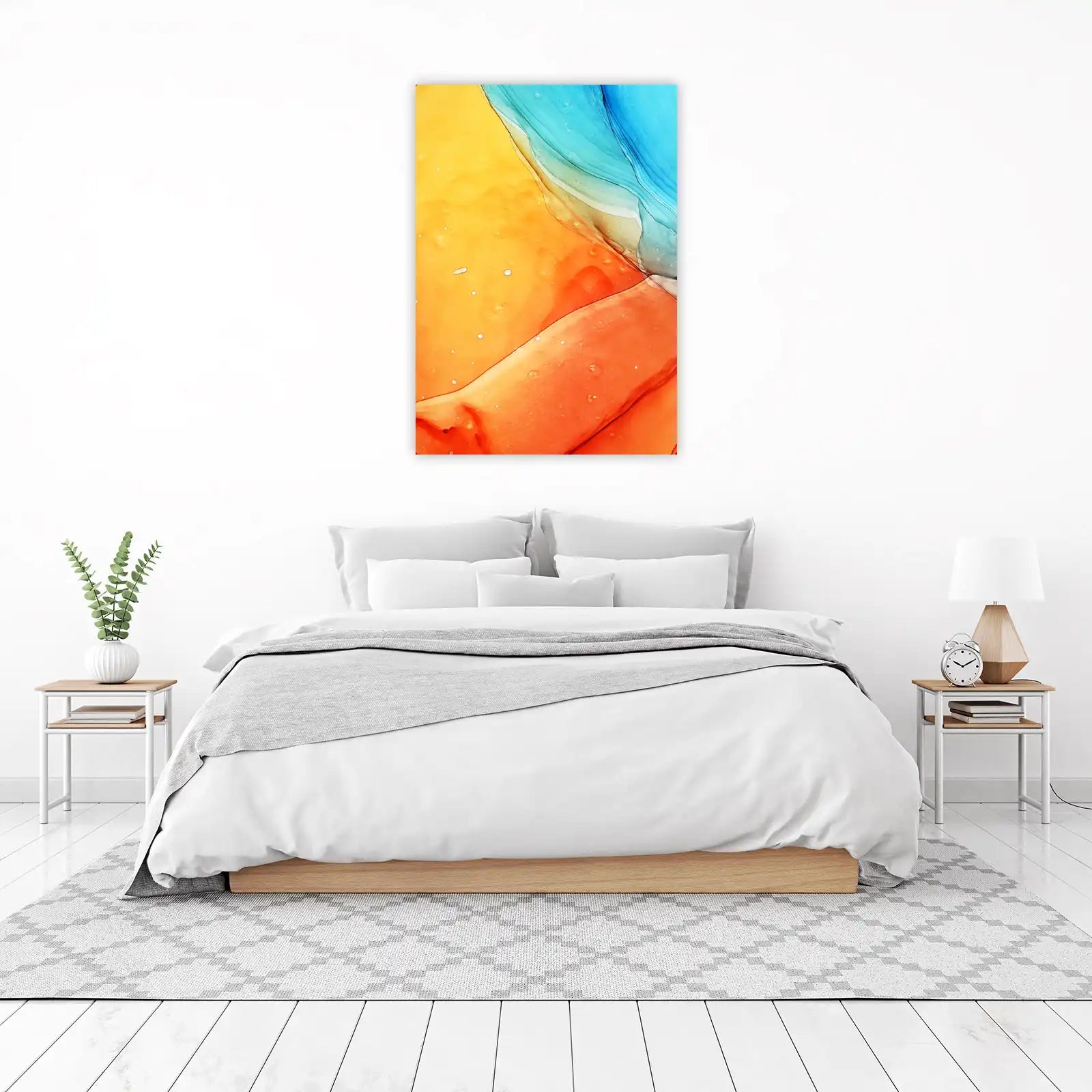 Vibrant Abstract Ocean Waves Wall Art