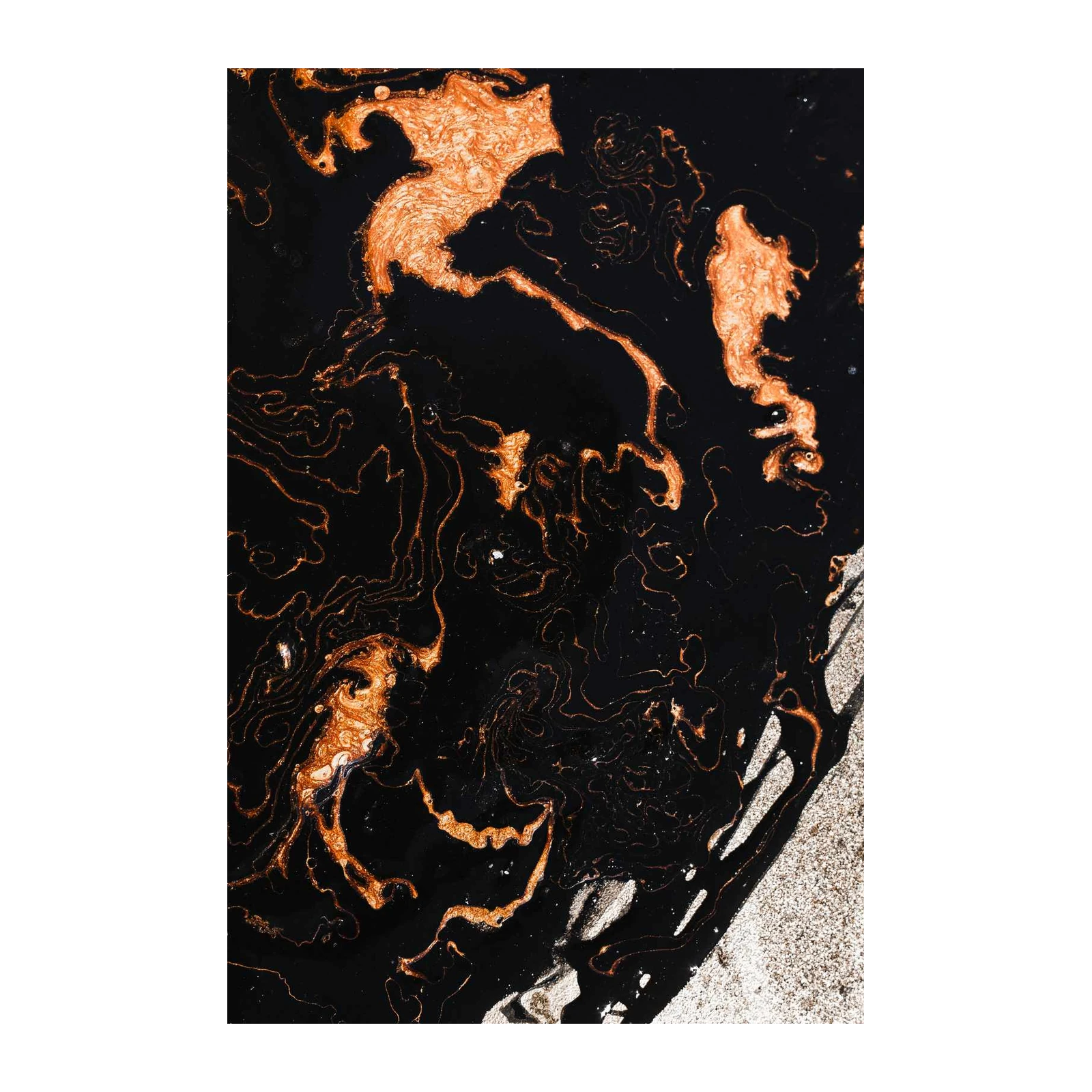 Abstract Black & Copper Fluid Art Wall Art