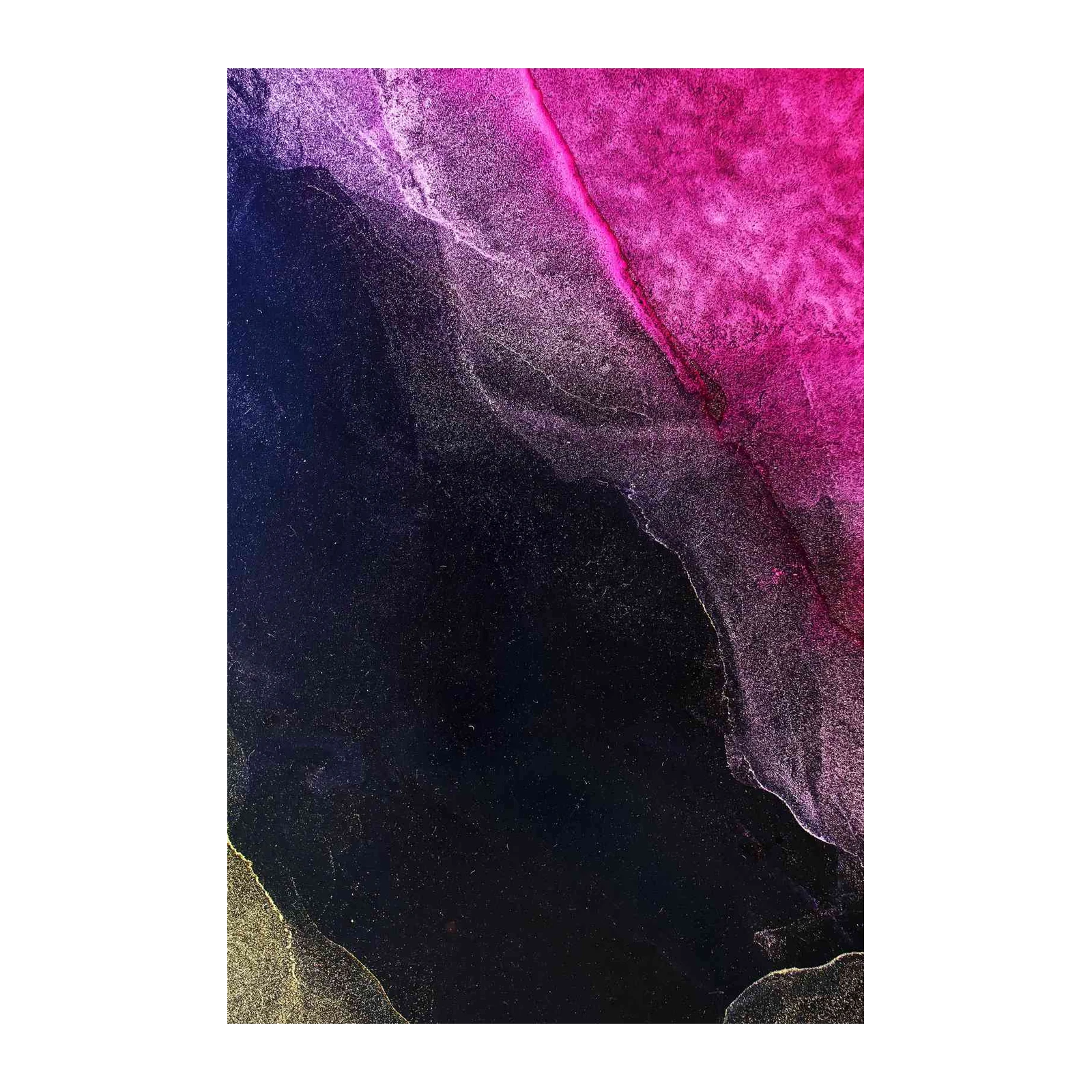 Vibrant Pink & Black Abstract Nebula Wall Art