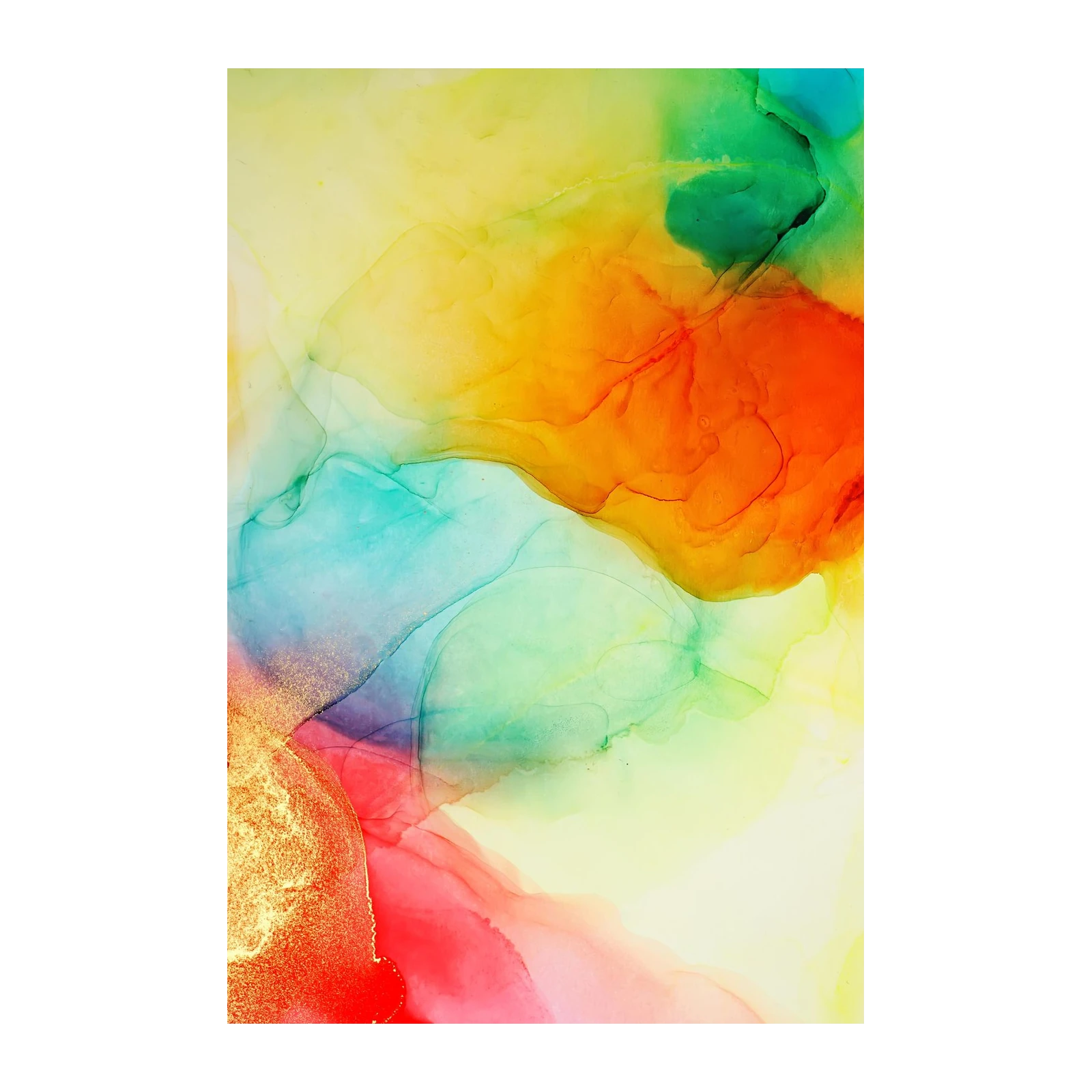 Vibrant Sunset Abstract Fluid Art Wall Art