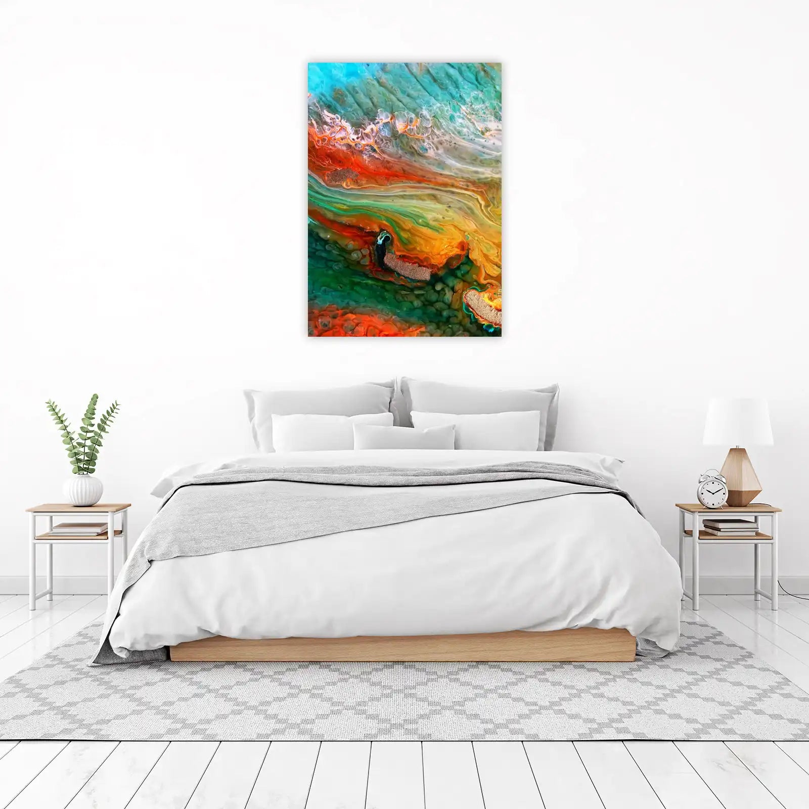 Vibrant Abstract Ocean Resin Wall Art