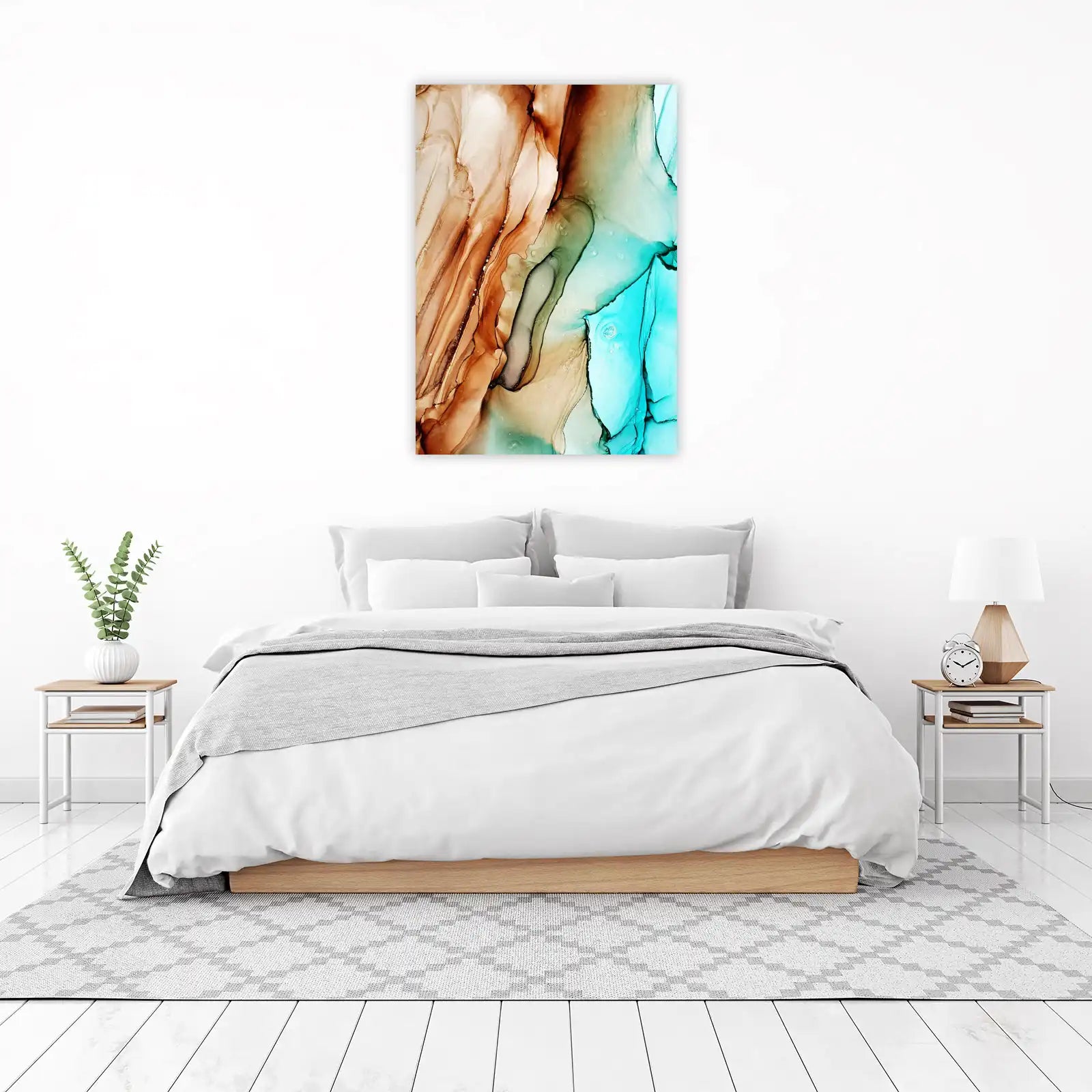 Teal & Bronze Fluid Art Wall Art
