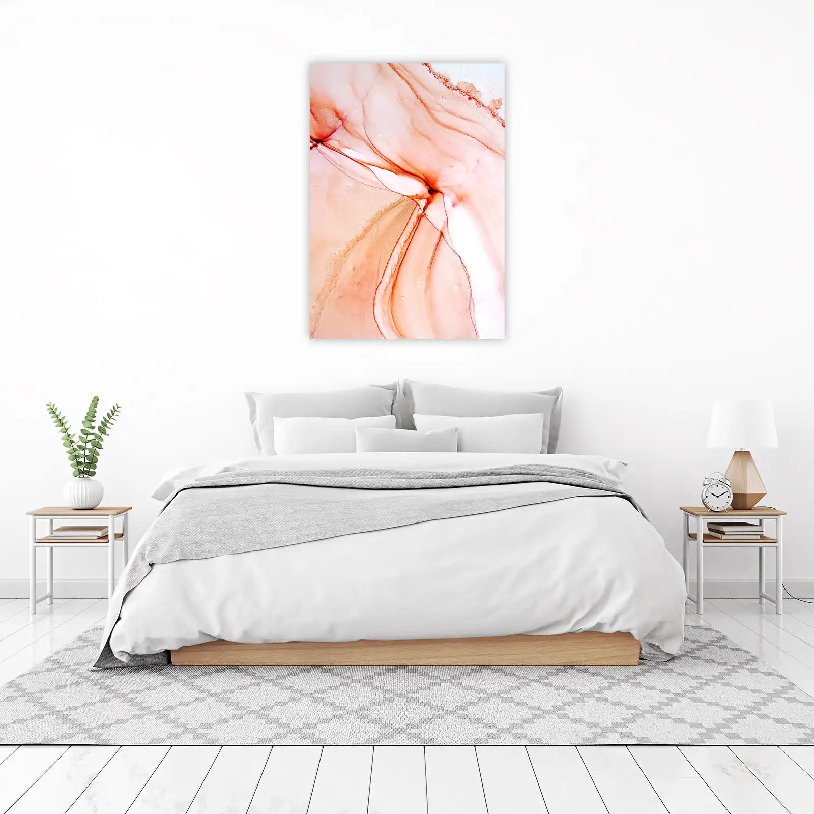 Abstract Peach Swirl Wall Art