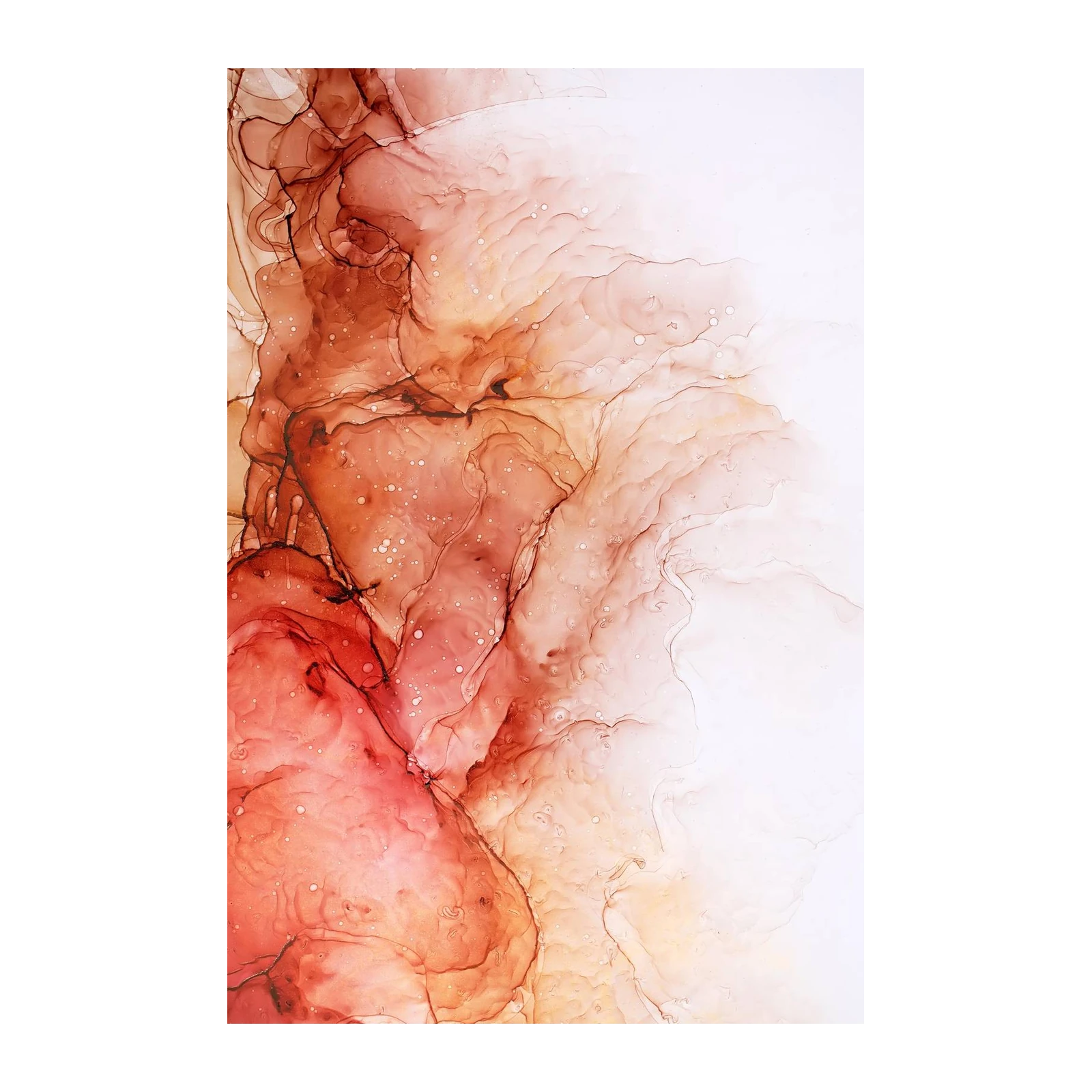 Abstract Red & Orange Fluid Art Wall Art
