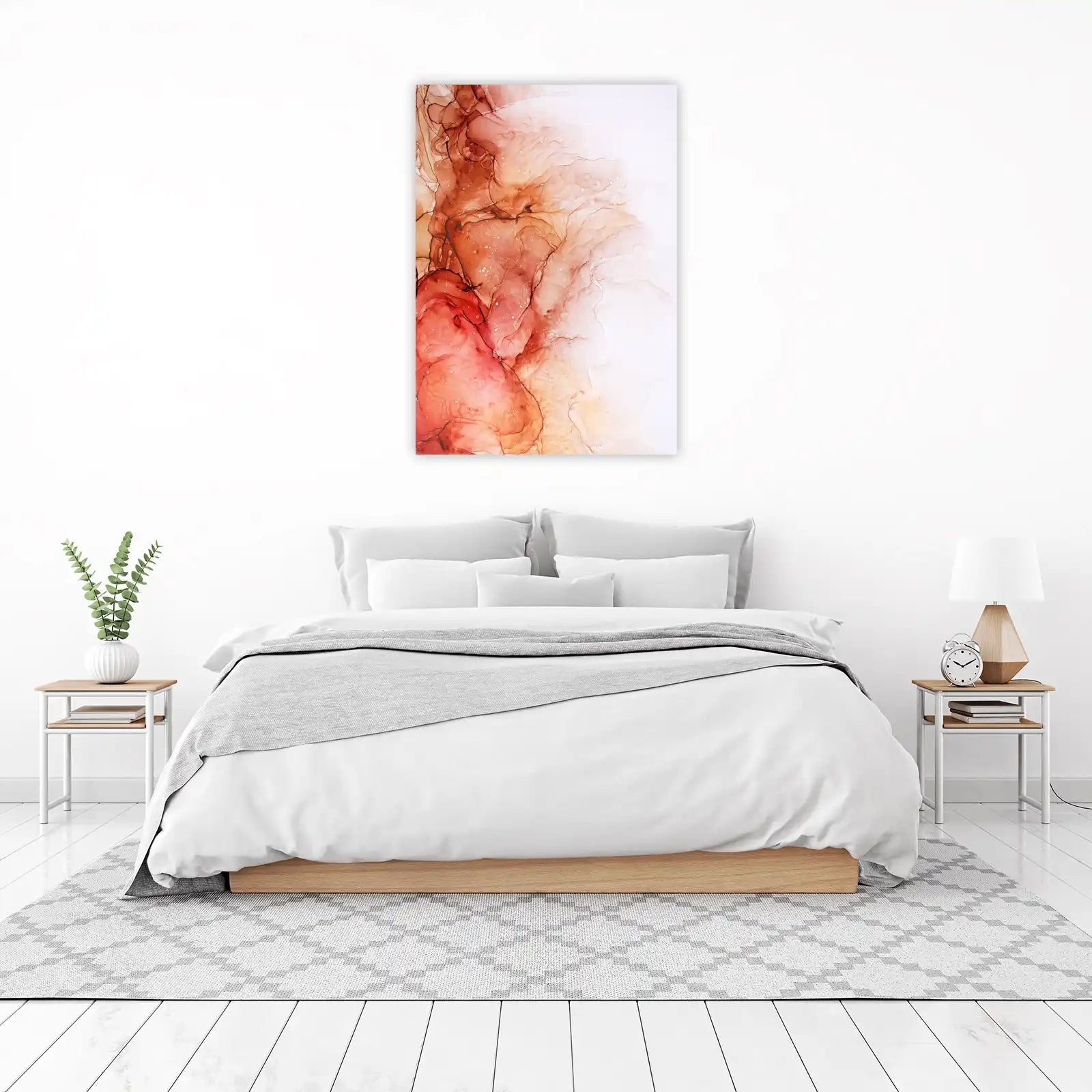 Abstract Red & Orange Fluid Art Wall Art