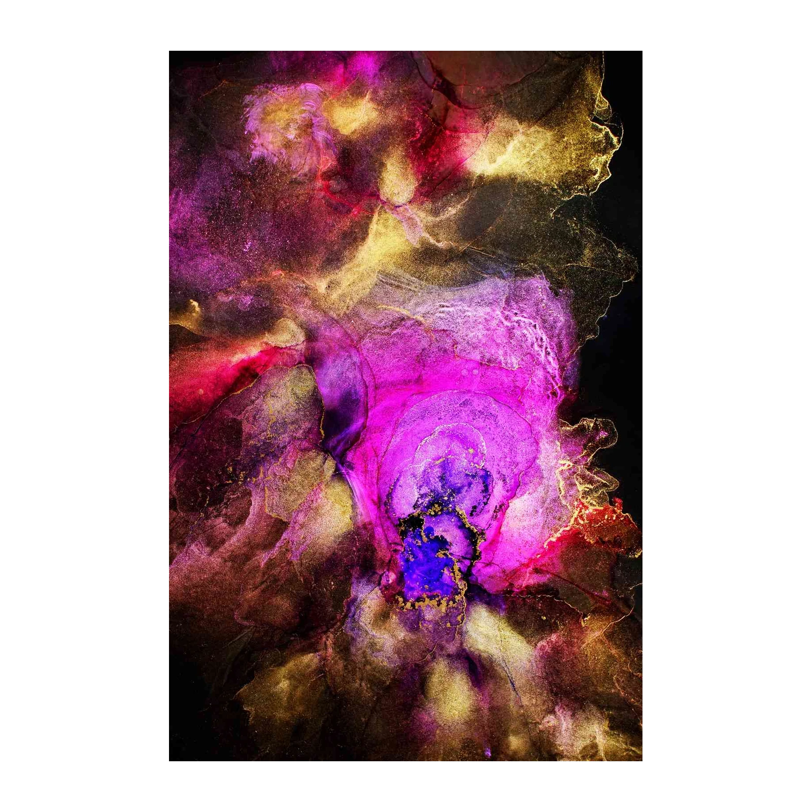 Vibrant Galaxy Ink Abstract Wall Art