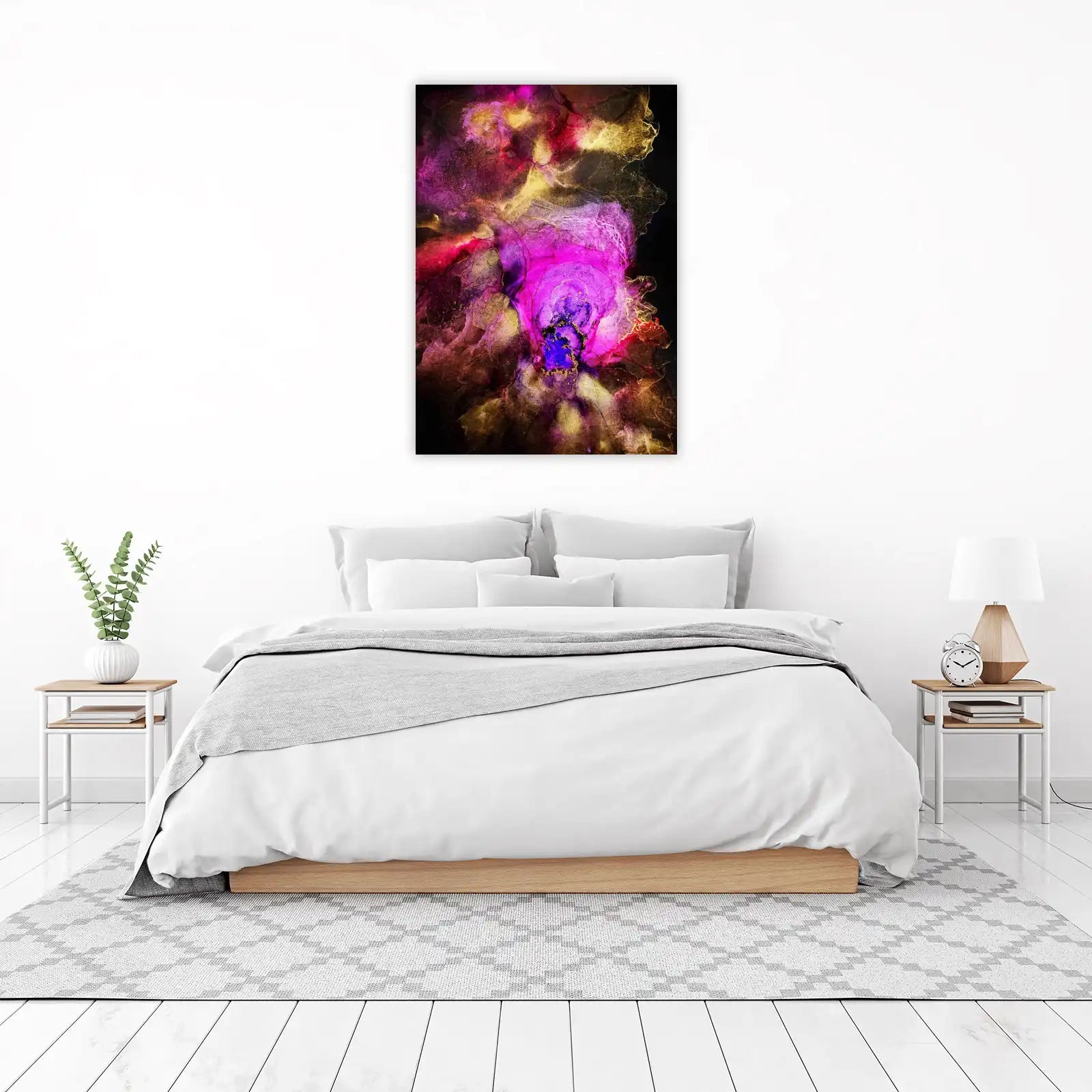 Vibrant Galaxy Ink Abstract Wall Art