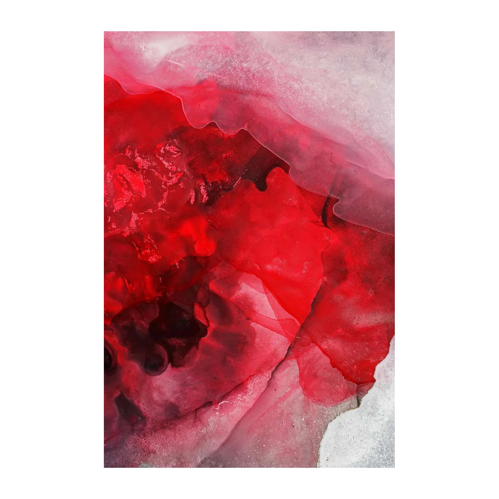 Vibrant Red Abstract Flow Wall Art