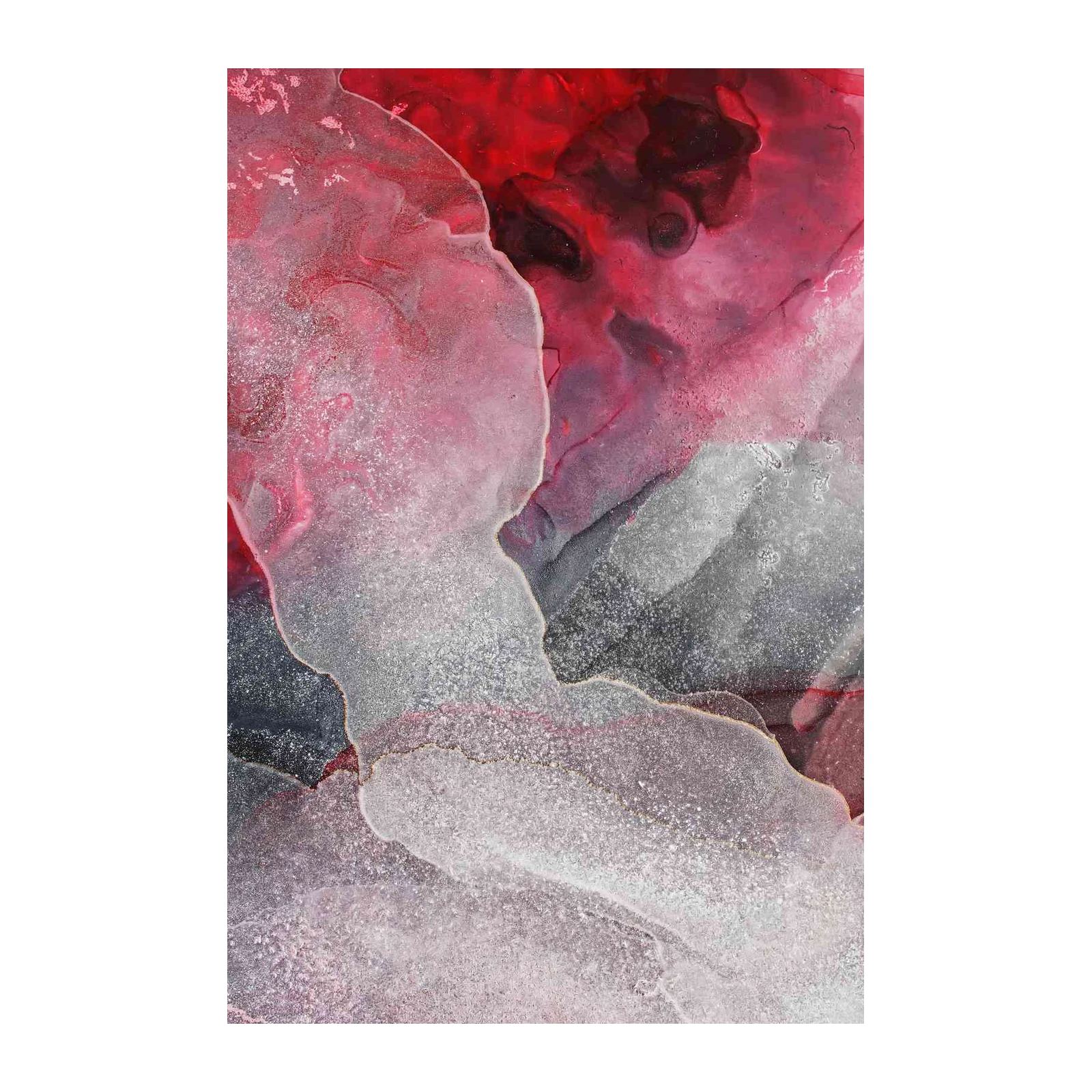 Crimson Flow Abstract Art Wall Art