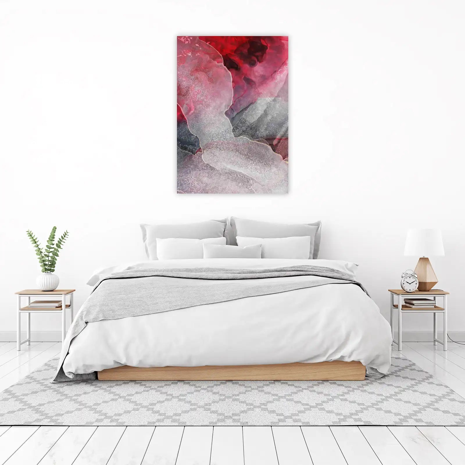 Crimson Flow Abstract Art Wall Art