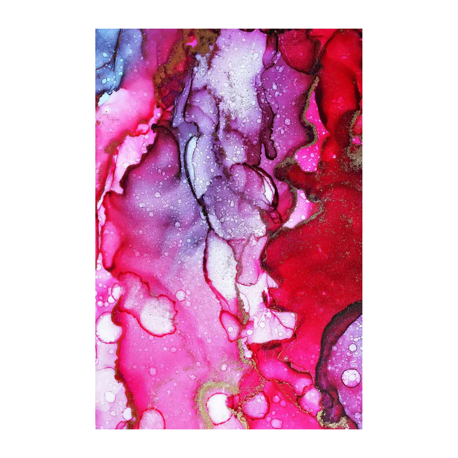 Vibrant Abstract Pink & Gold Wall Art